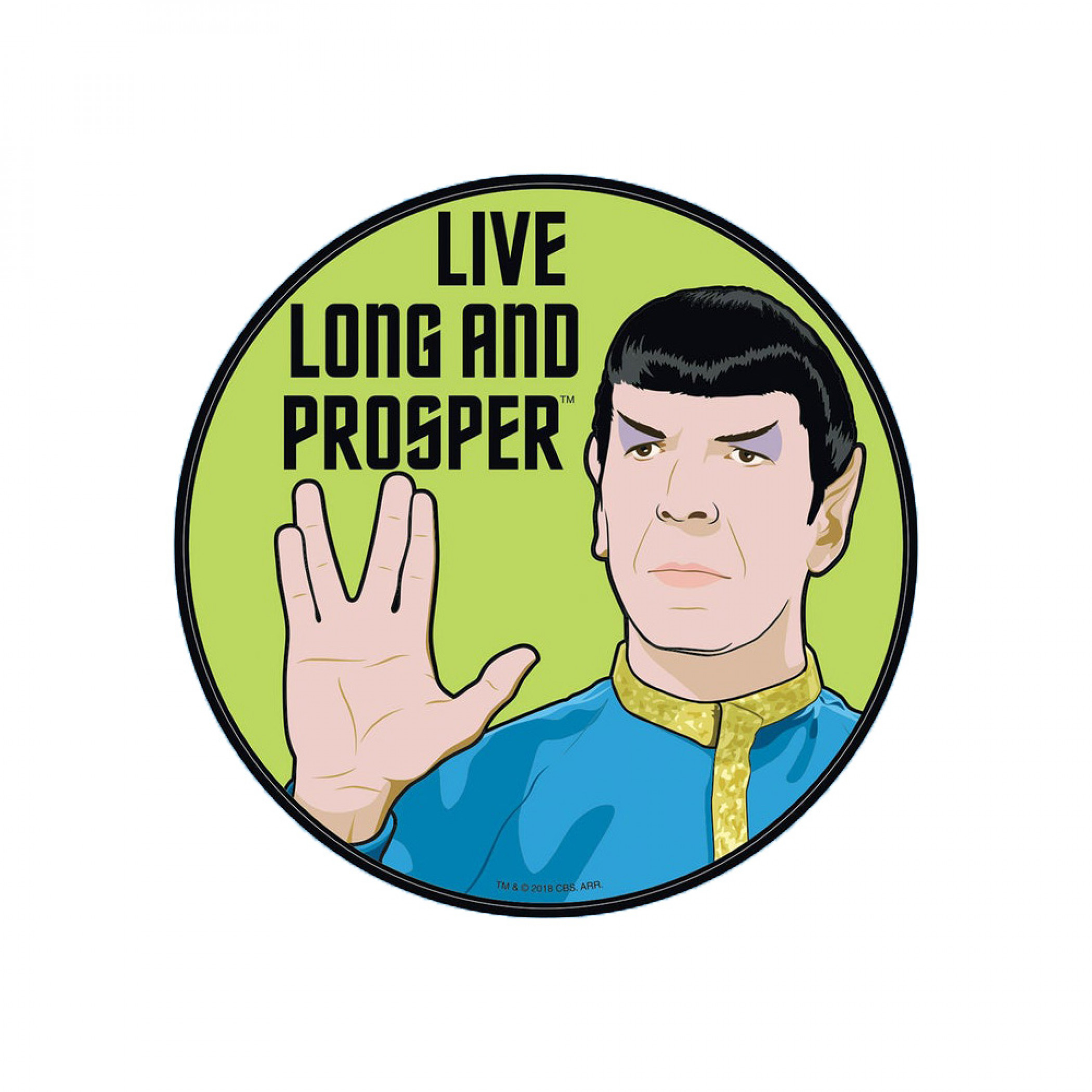 Star Trek Spock Live Long Prosper Sticker, Green