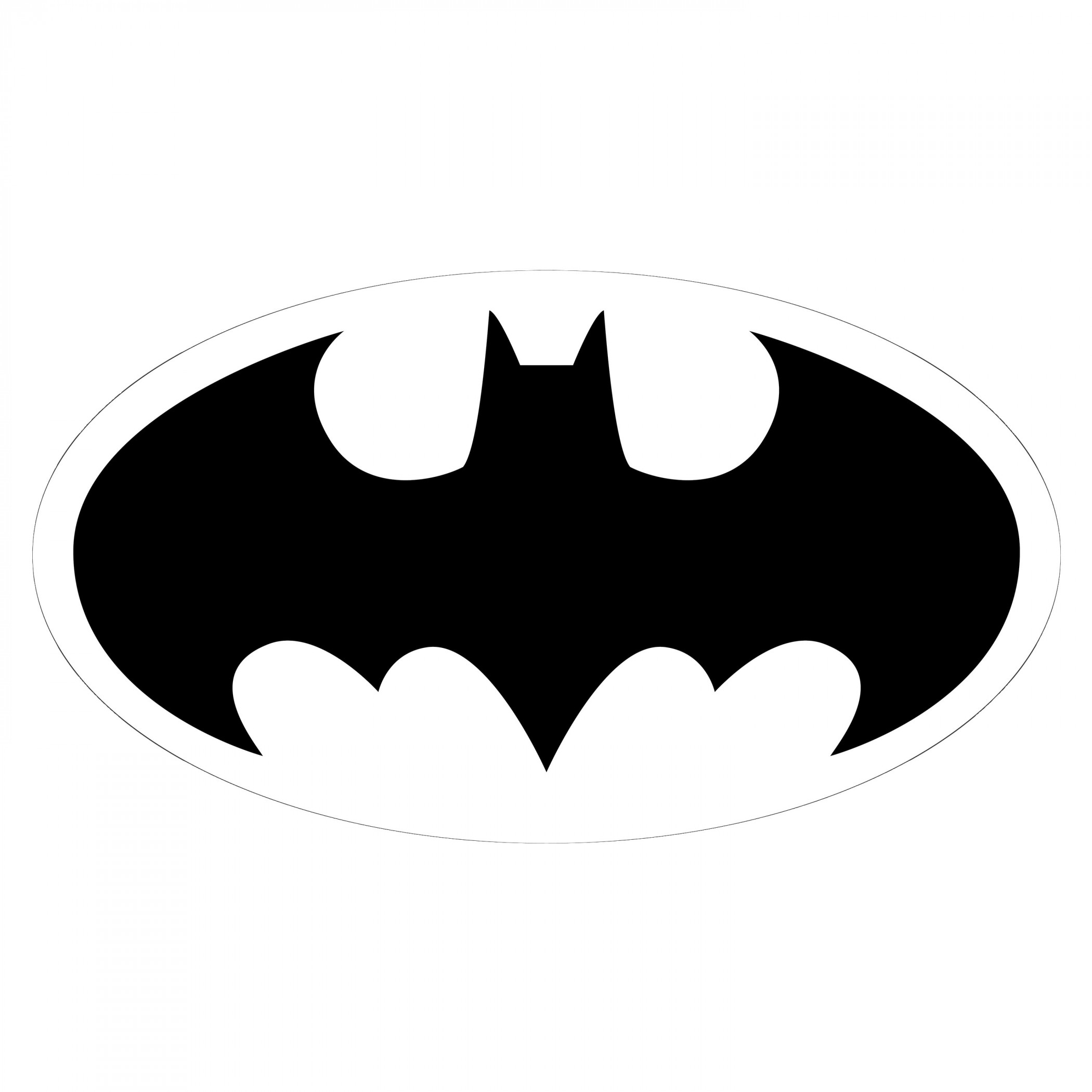 Batman Logo Cut Out Car Decal, White