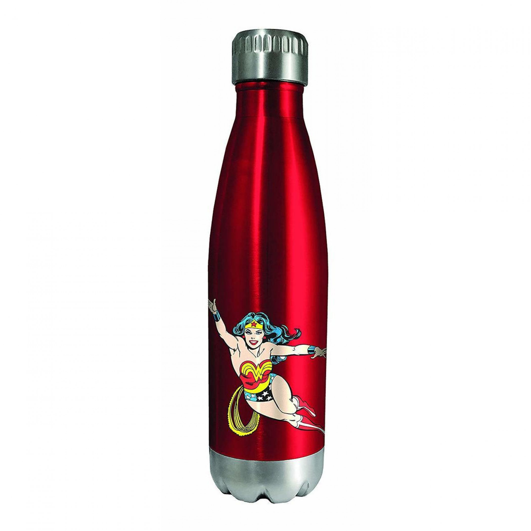 Wonder Woman Character and Symbol Stainless Water Bottle, Red
