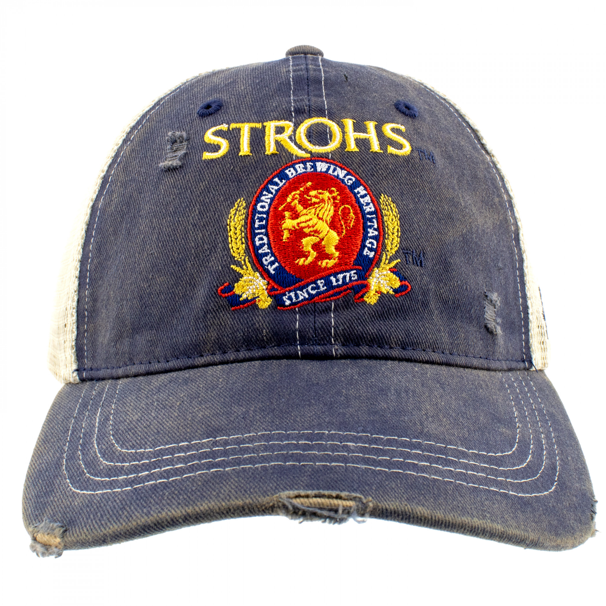 Stroh's Beer Logo Retro Brand Brown Mesh Hat