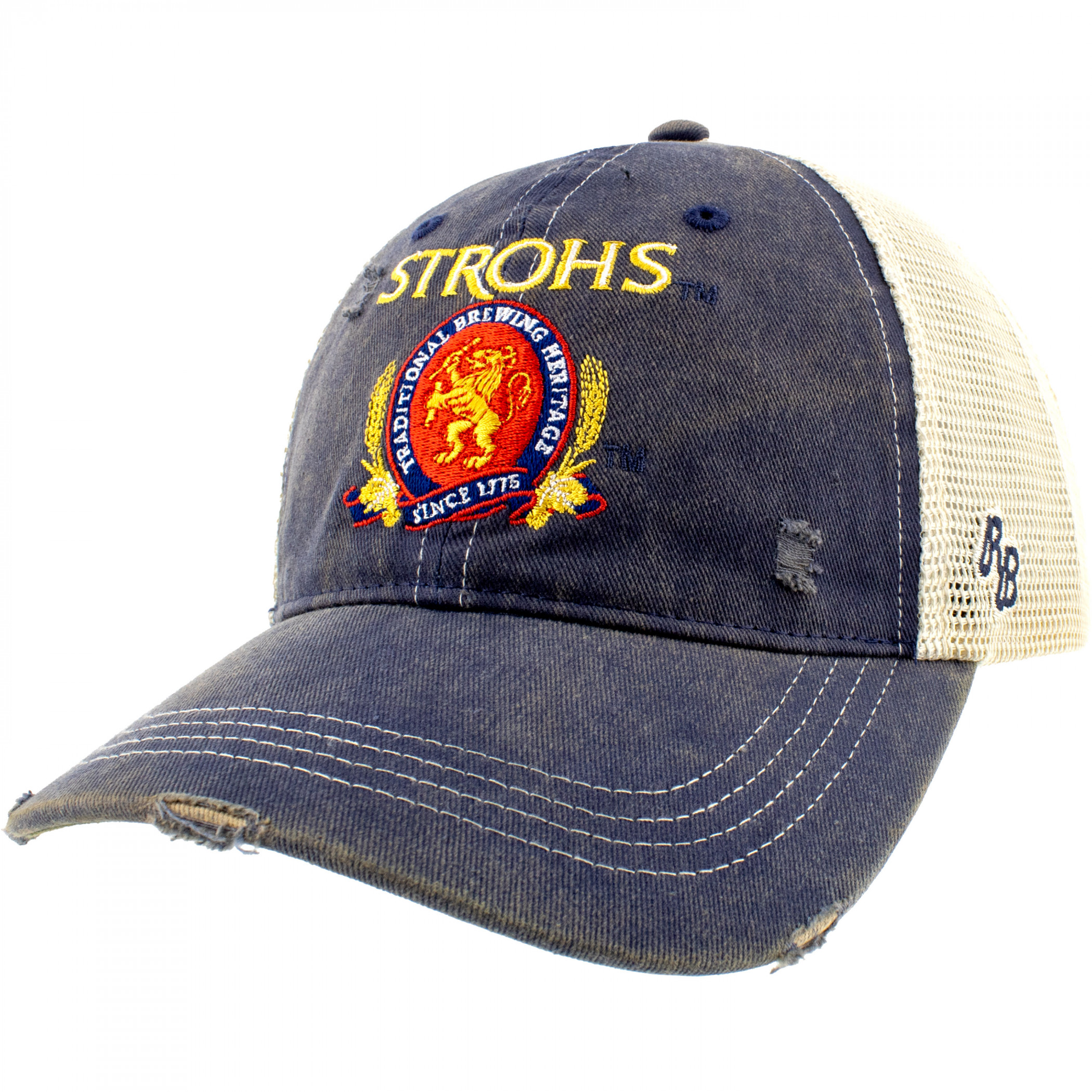 Stroh's Beer Logo Retro Brand Brown Mesh Hat