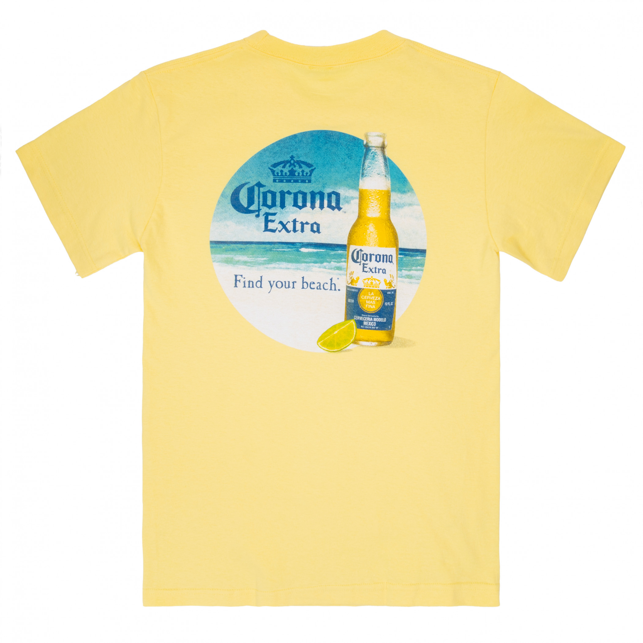 Corona Extra Find Your Beach Men's Yellow Tee Shirt