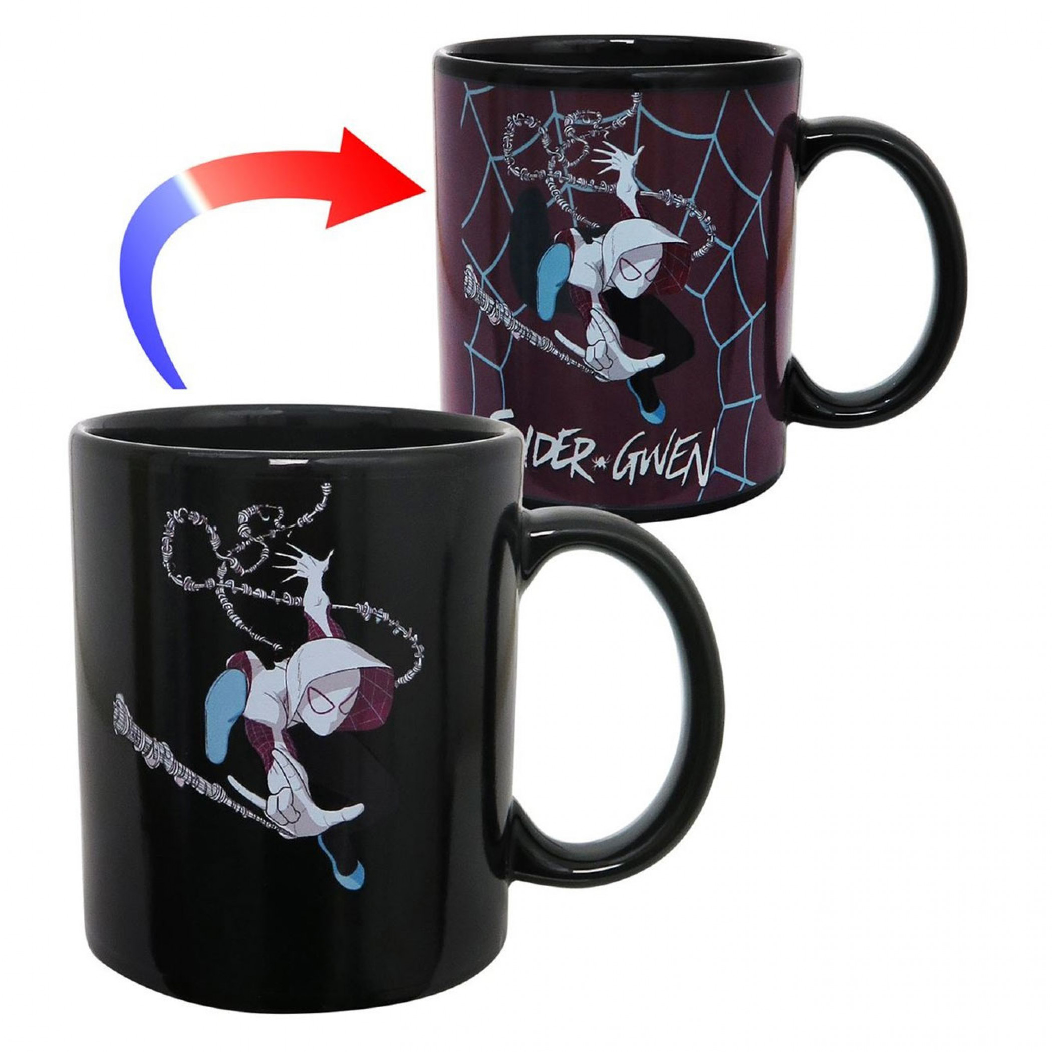 Spider-Gwen Swing Heat Changing Mug, Black