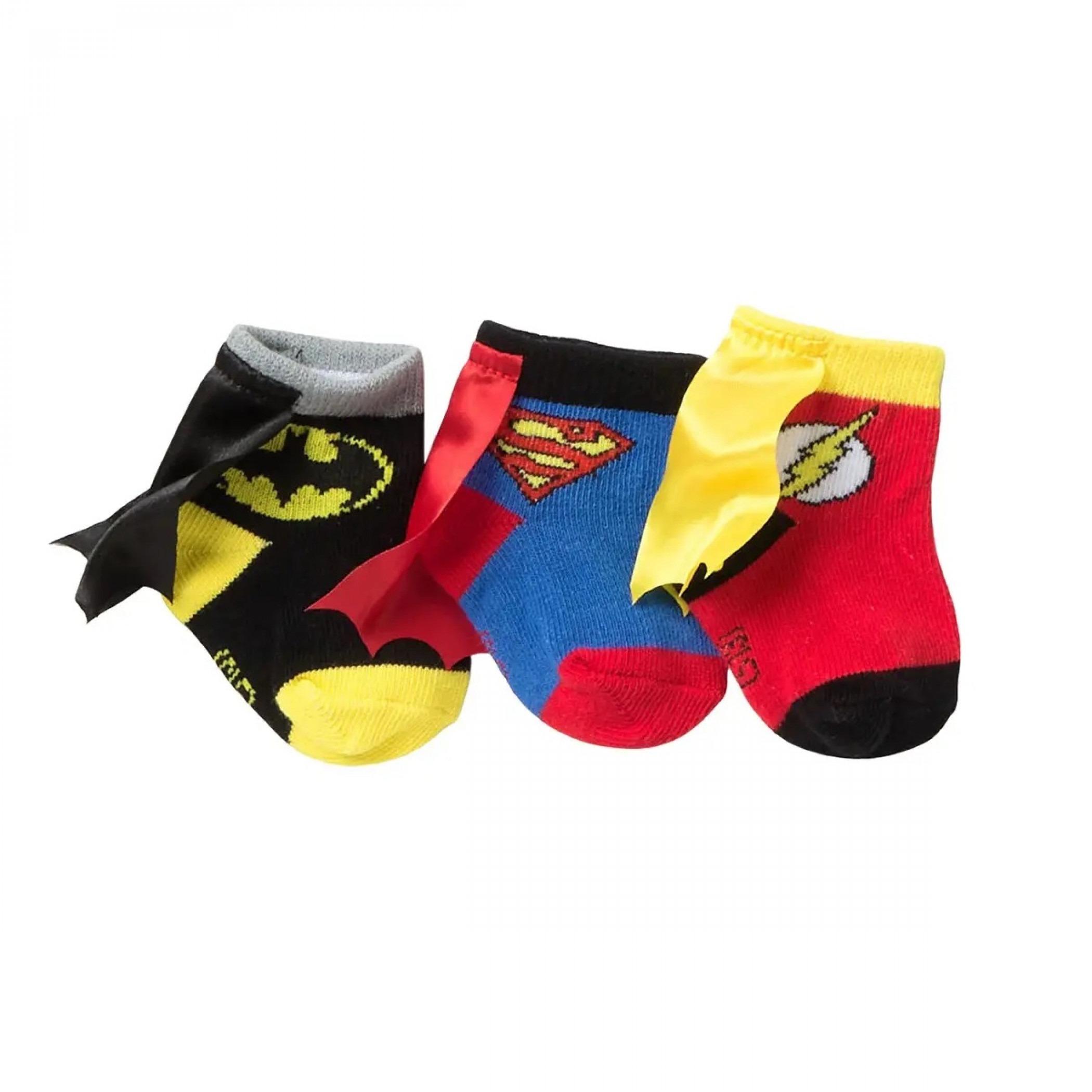 DC Comics Hero Logo Sock Booties 3-Pack, Multi-Color