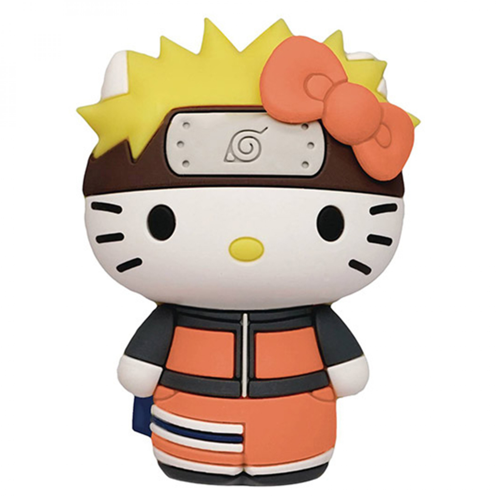 Uzumaki Naruto X Hello Kitty Chibi Character 3D Foam Magnet, Multi-Color