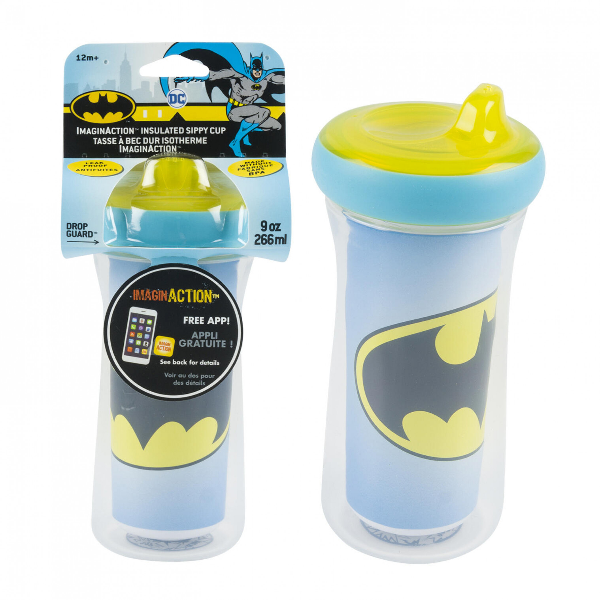 DC Comics Batman Logo 9oz Insulated Sippy Cup, Multi-Color