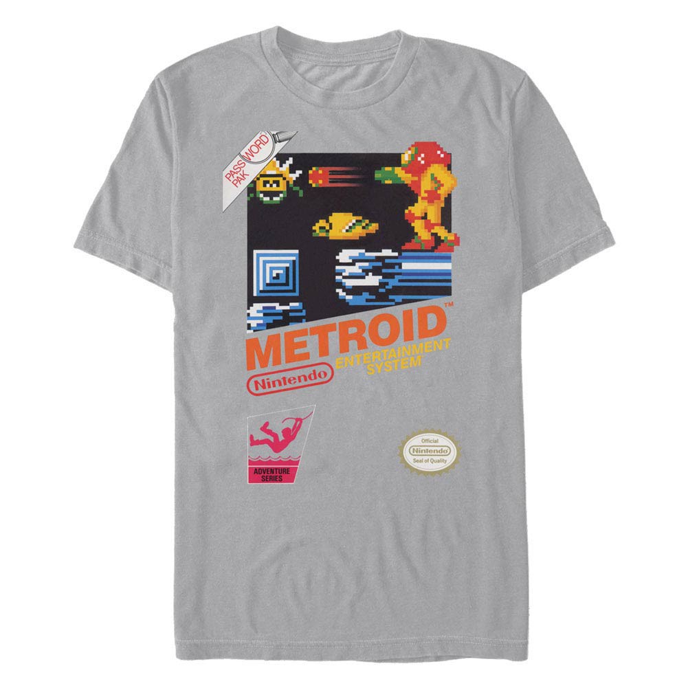Nintendo Vintage Metroid Gray T-Shirt, Grey