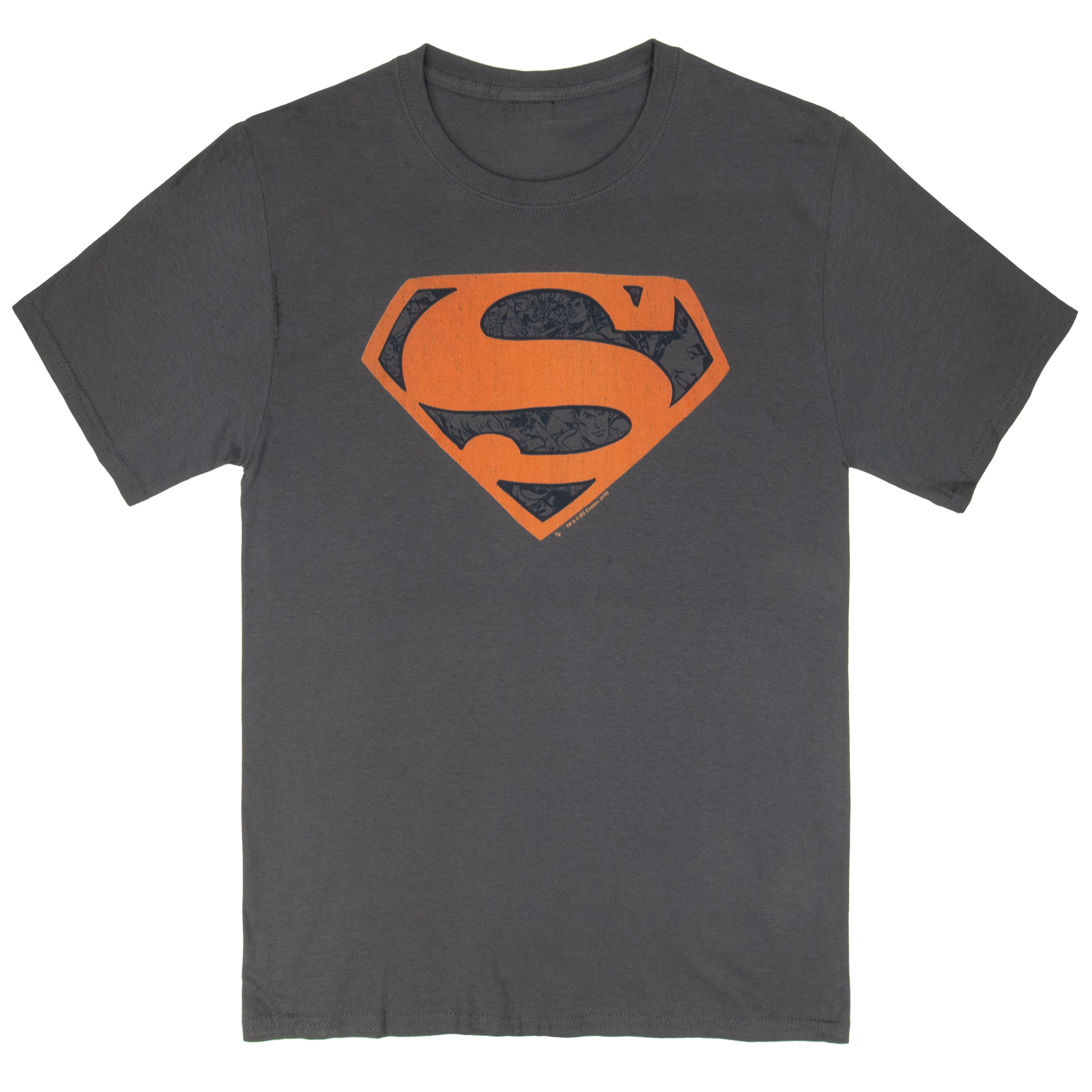 Superman Vintage Shield Grey and Red Men's T-Shirt, Grey