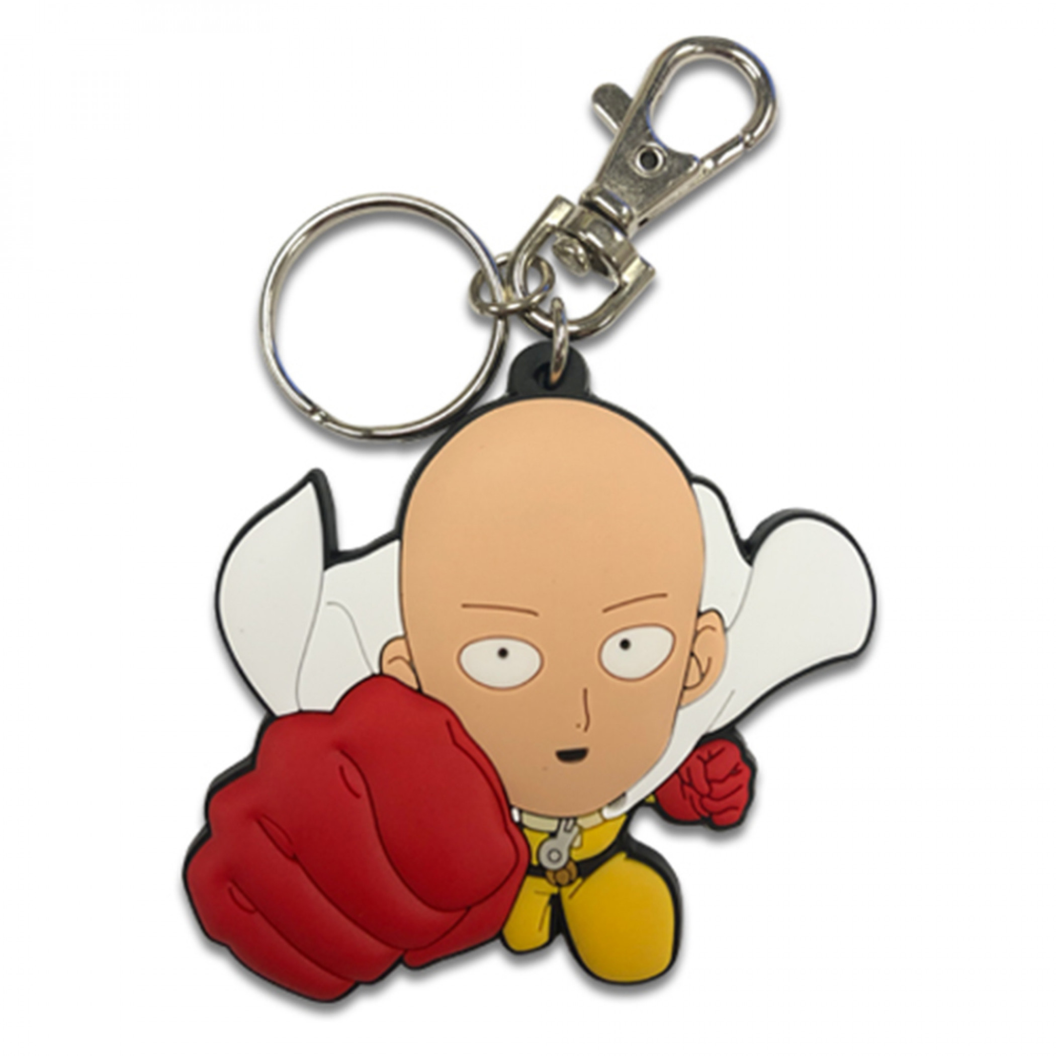 One Punch Man Saitama Perspective Punch PVC Keychain, Multi-Color