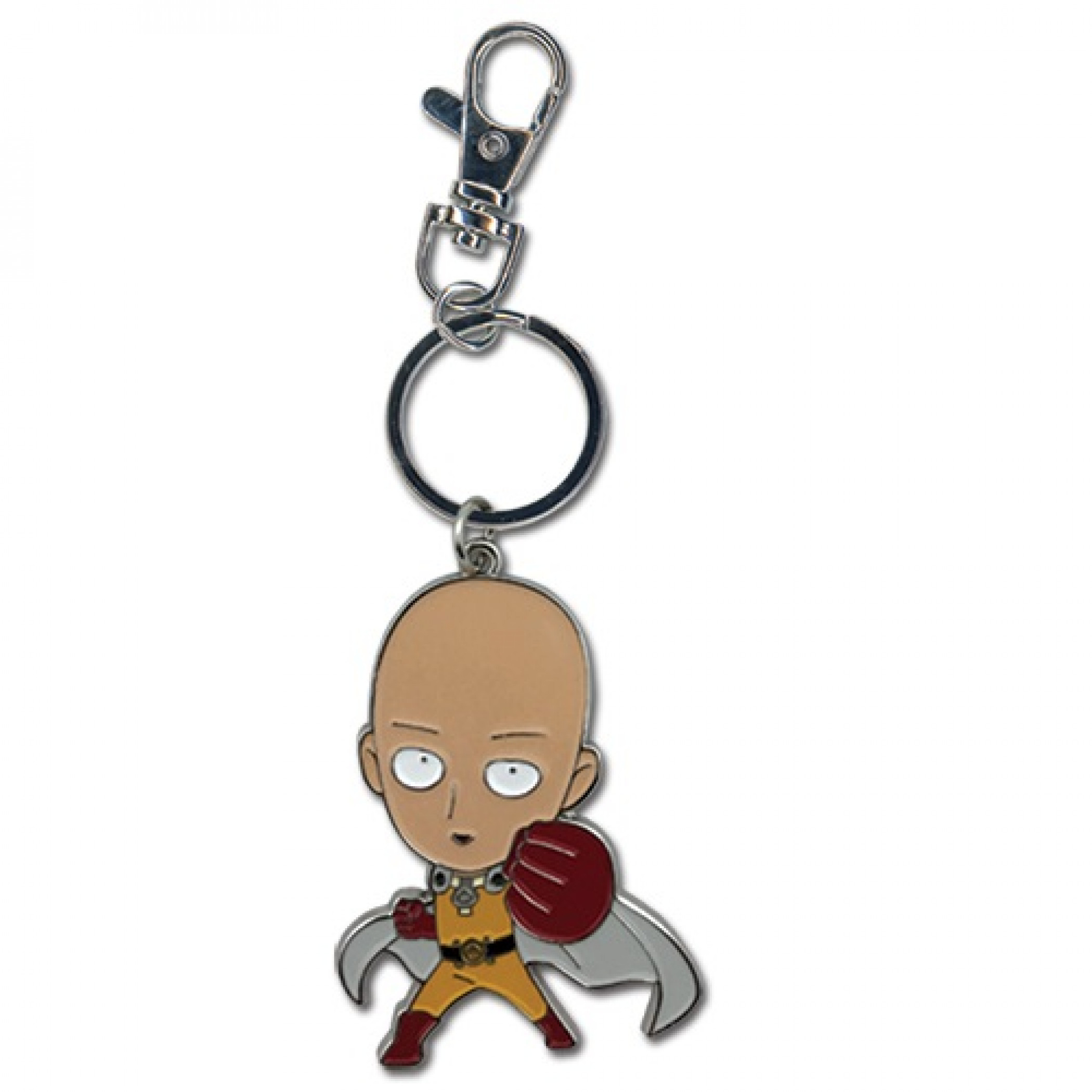 One Punch Man Saitama Metal Keychain, Yellow