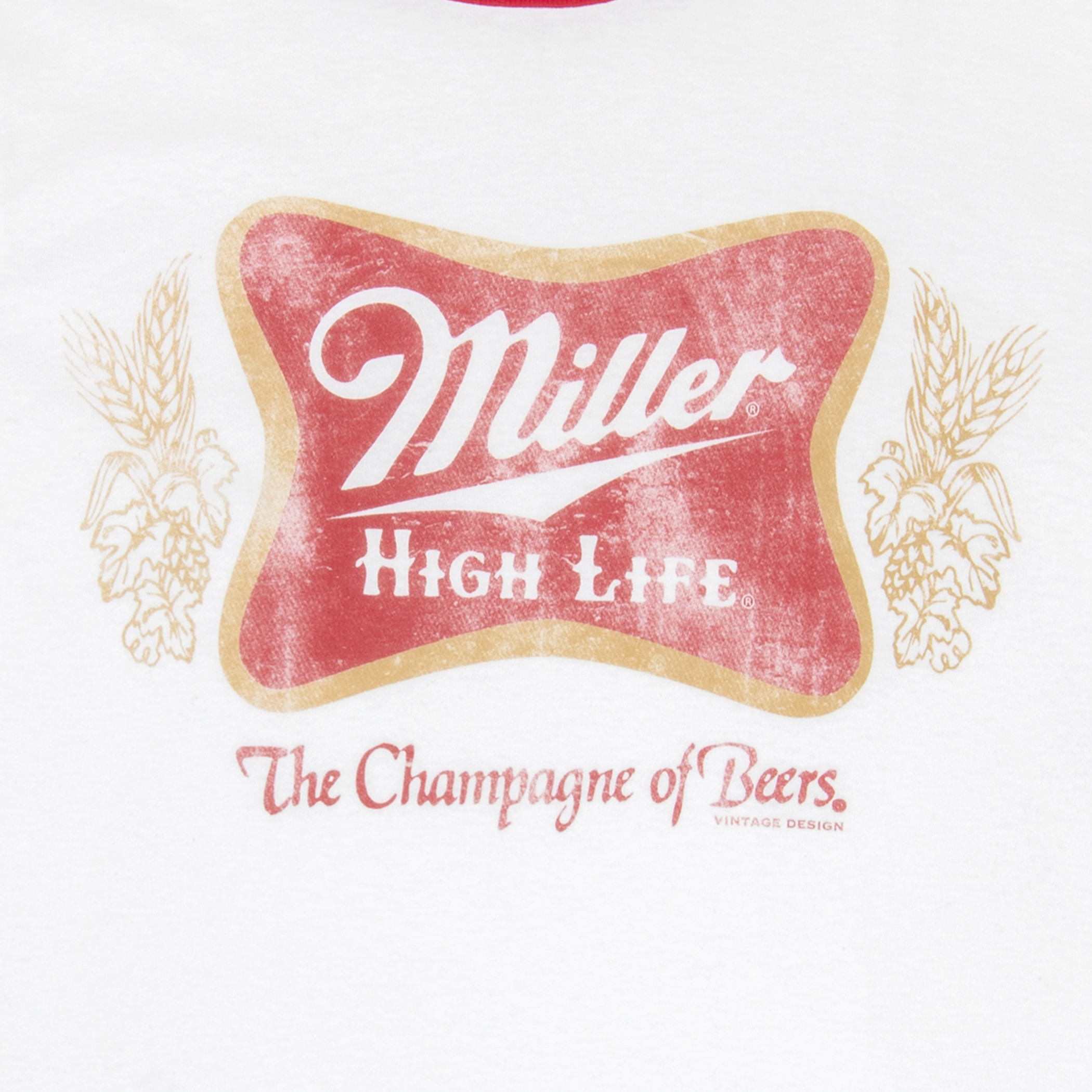 Miller High Life Logo White And Red Ringer Tee Shirt