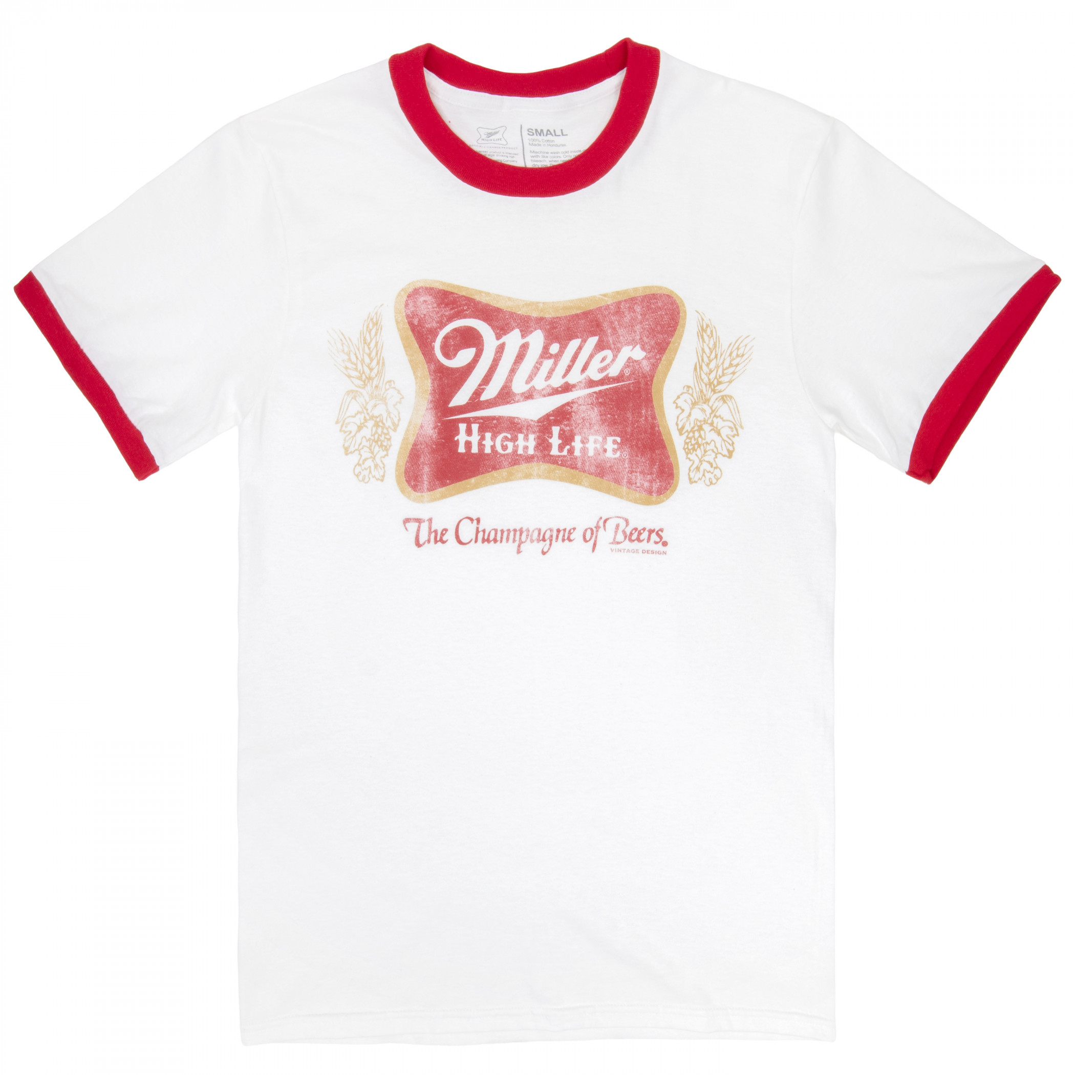 Miller High Life Logo White And Red Ringer Tee Shirt