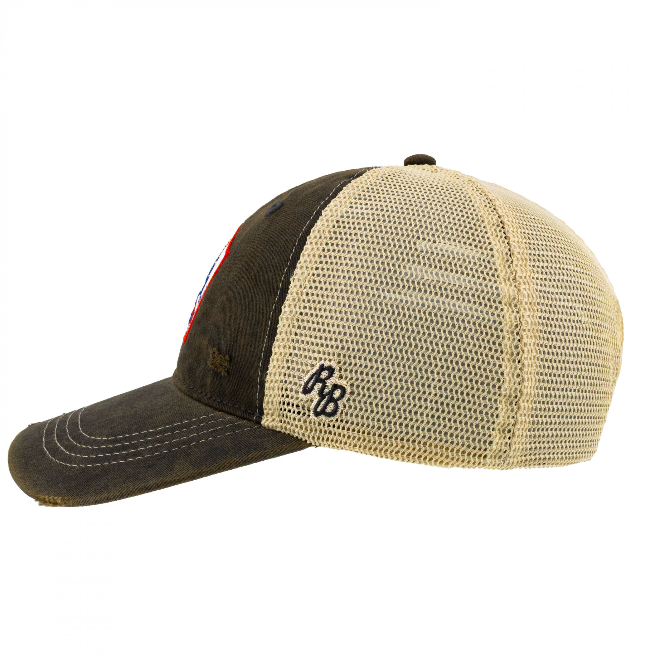 Pabst Blue Ribbon Brown Retro Brand Distressed PBR Trucker Hat