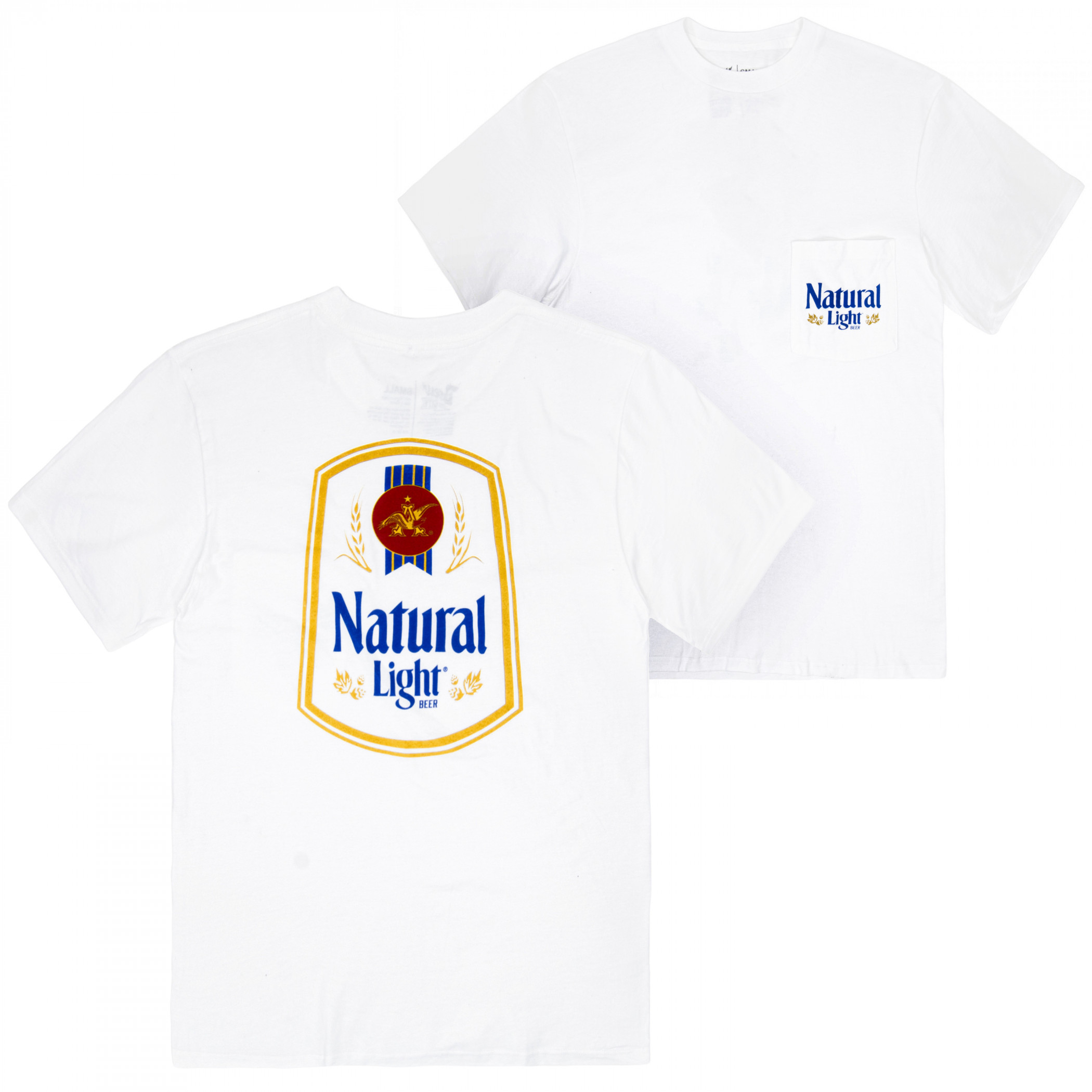 Natural Light White Pocket Tee Shirt