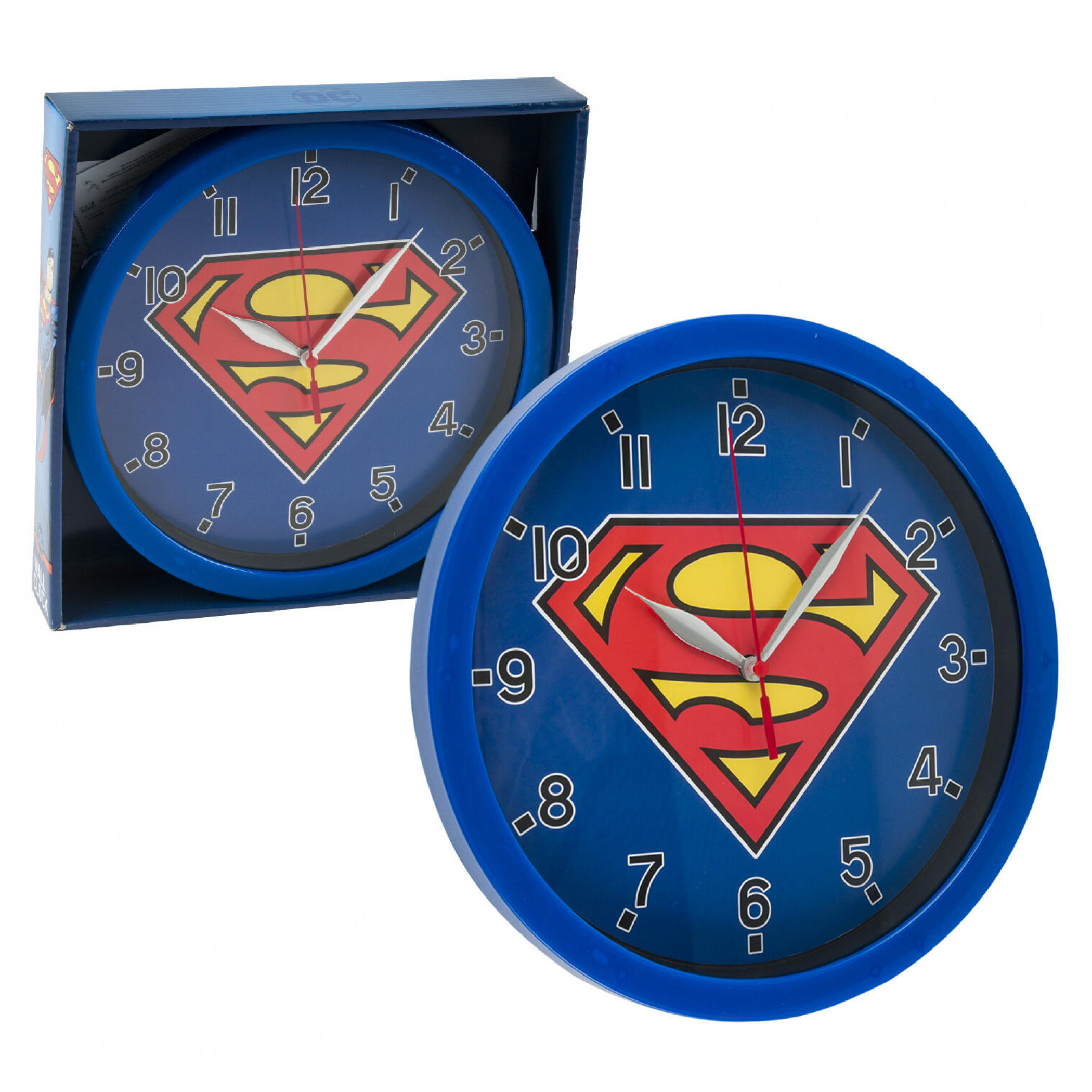 DC Comics Superman Symbol Print 9 3/4' Wall Clock, Blue