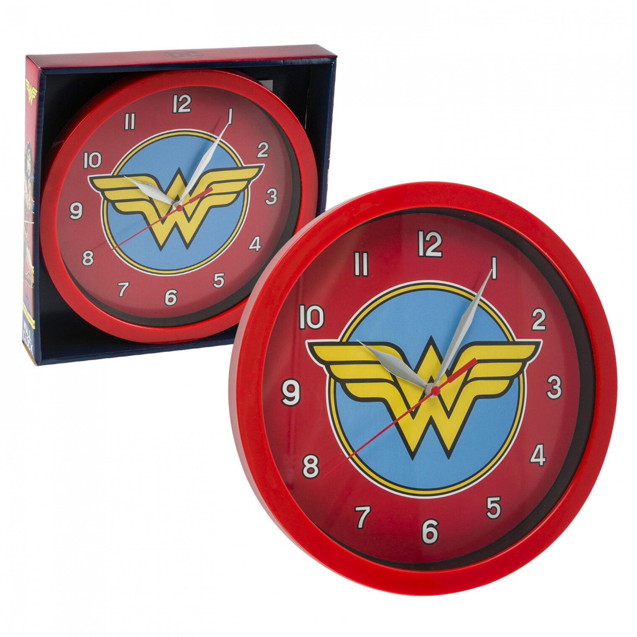 DC Comics Wonder Woman Symbol Print 9 3/4' Wall Clock, Red