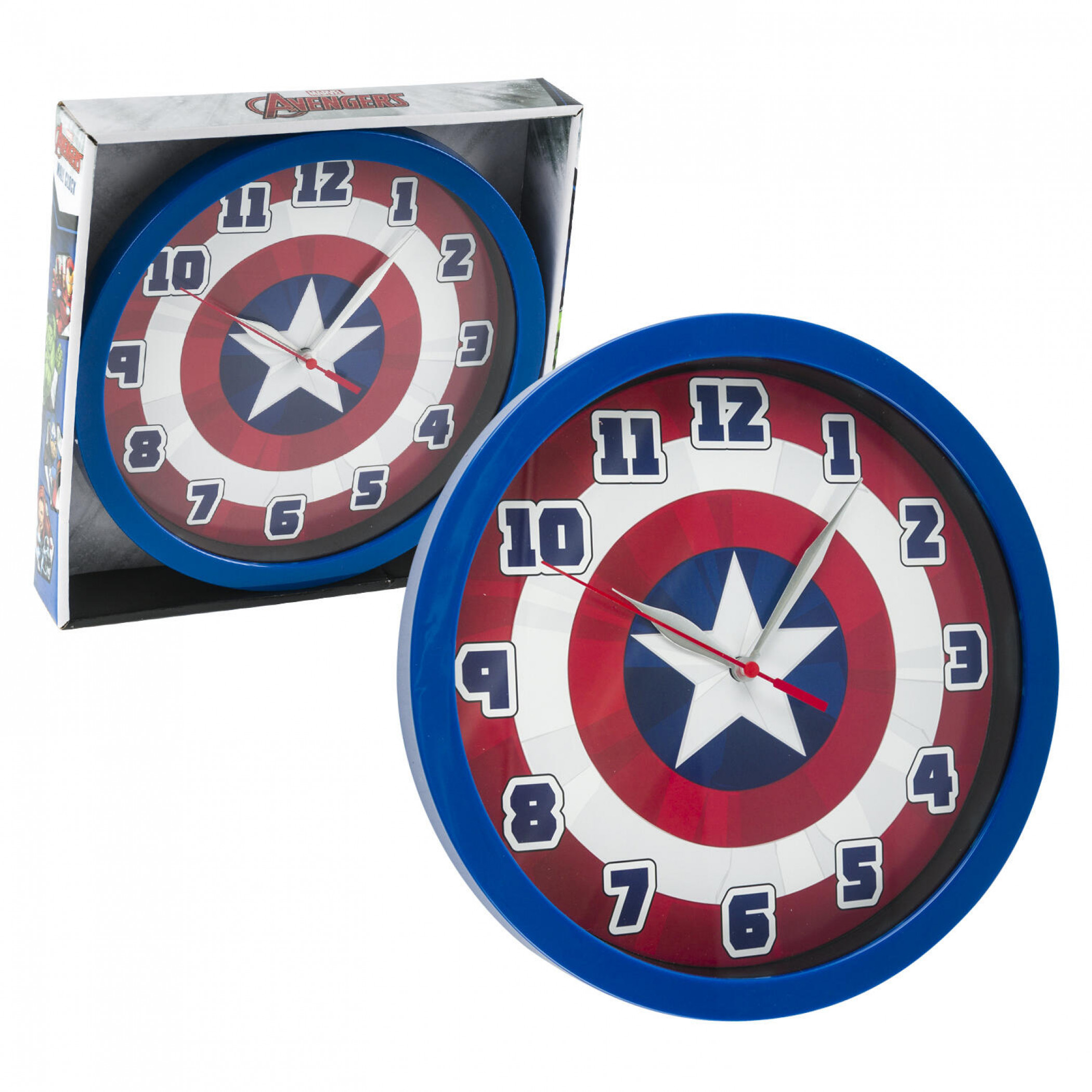 Captain America Shield Symbol 9 3/4' Wall Clock, Blue