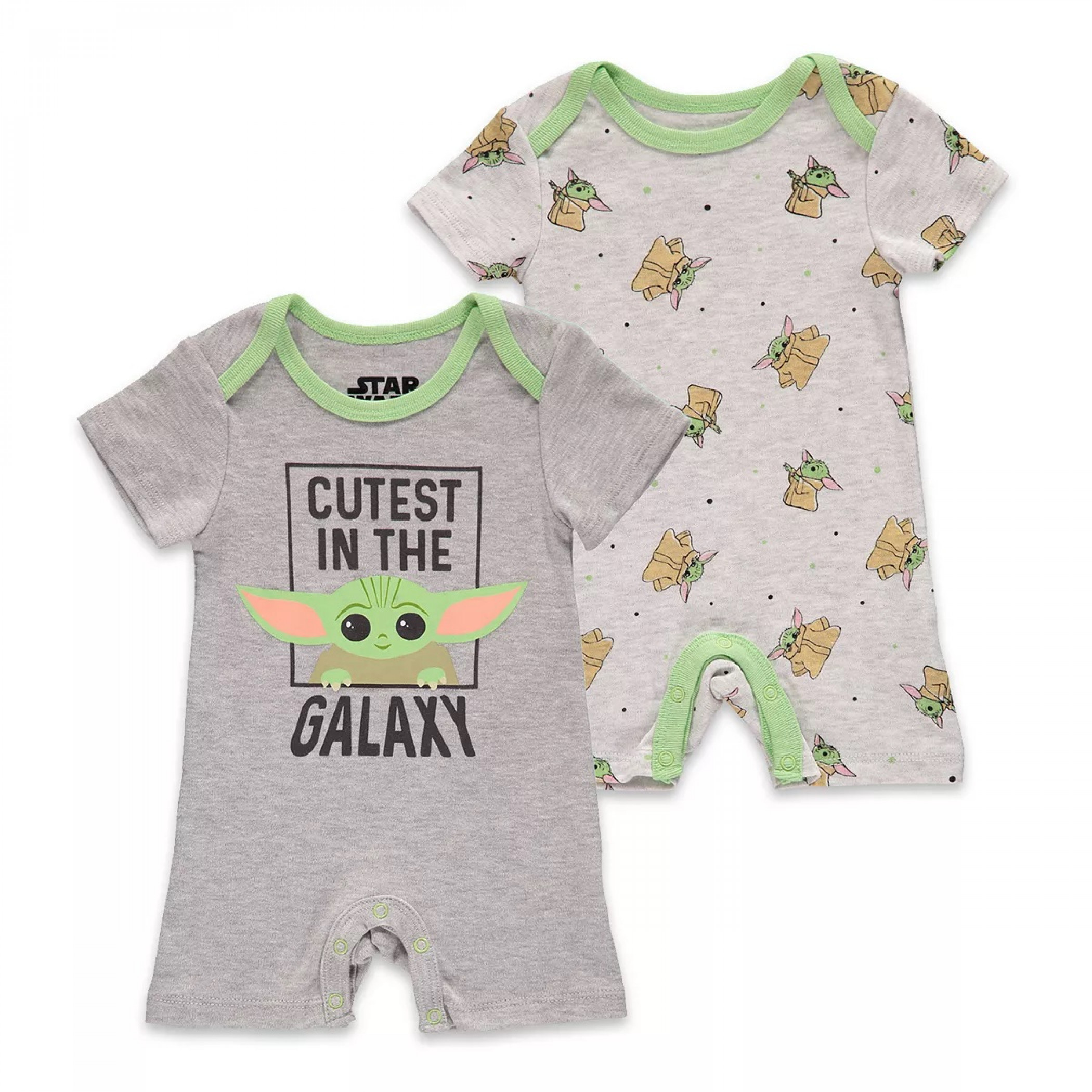 Star Wars The Mandalorian Child 2-Pack Bodysuit Romper Set, Multi-Color