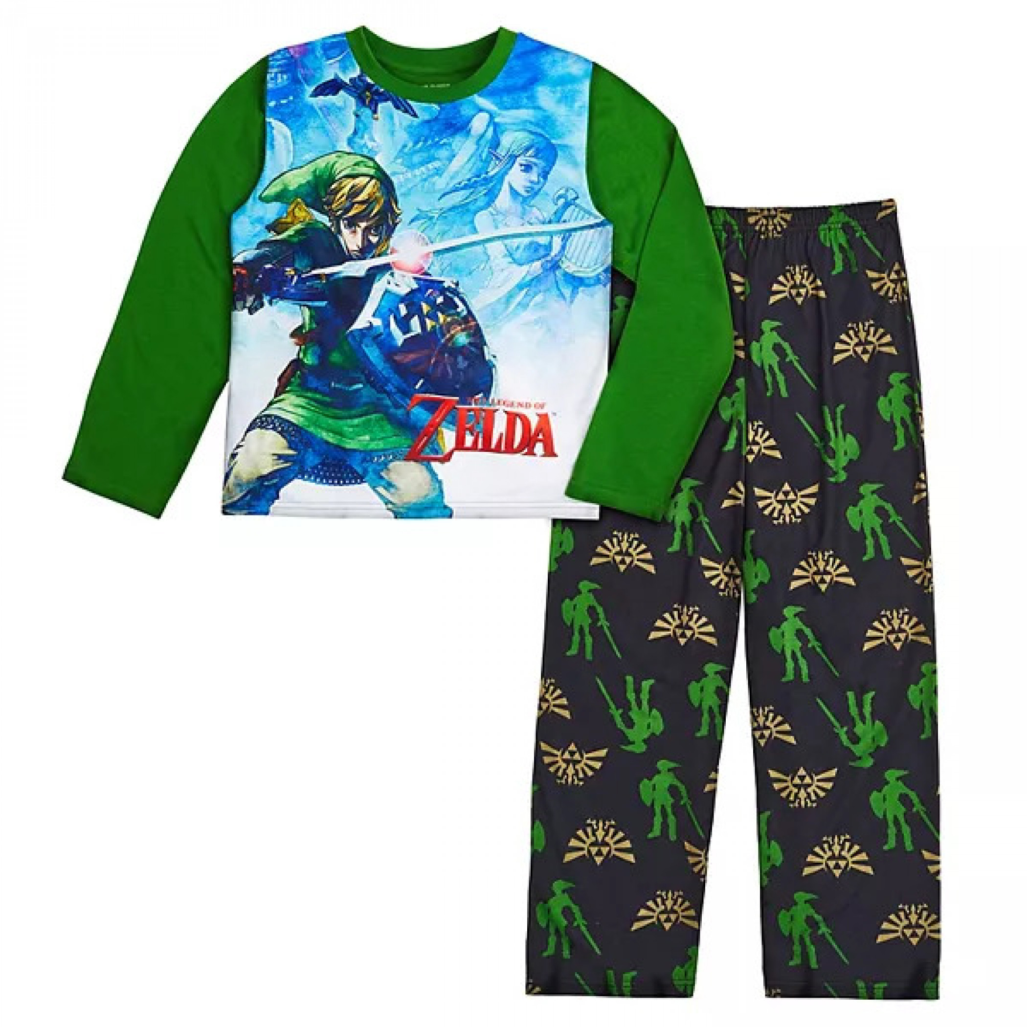 The Legend of Zelda Youth Pajama Shirt and Pant Set, Multi-Color