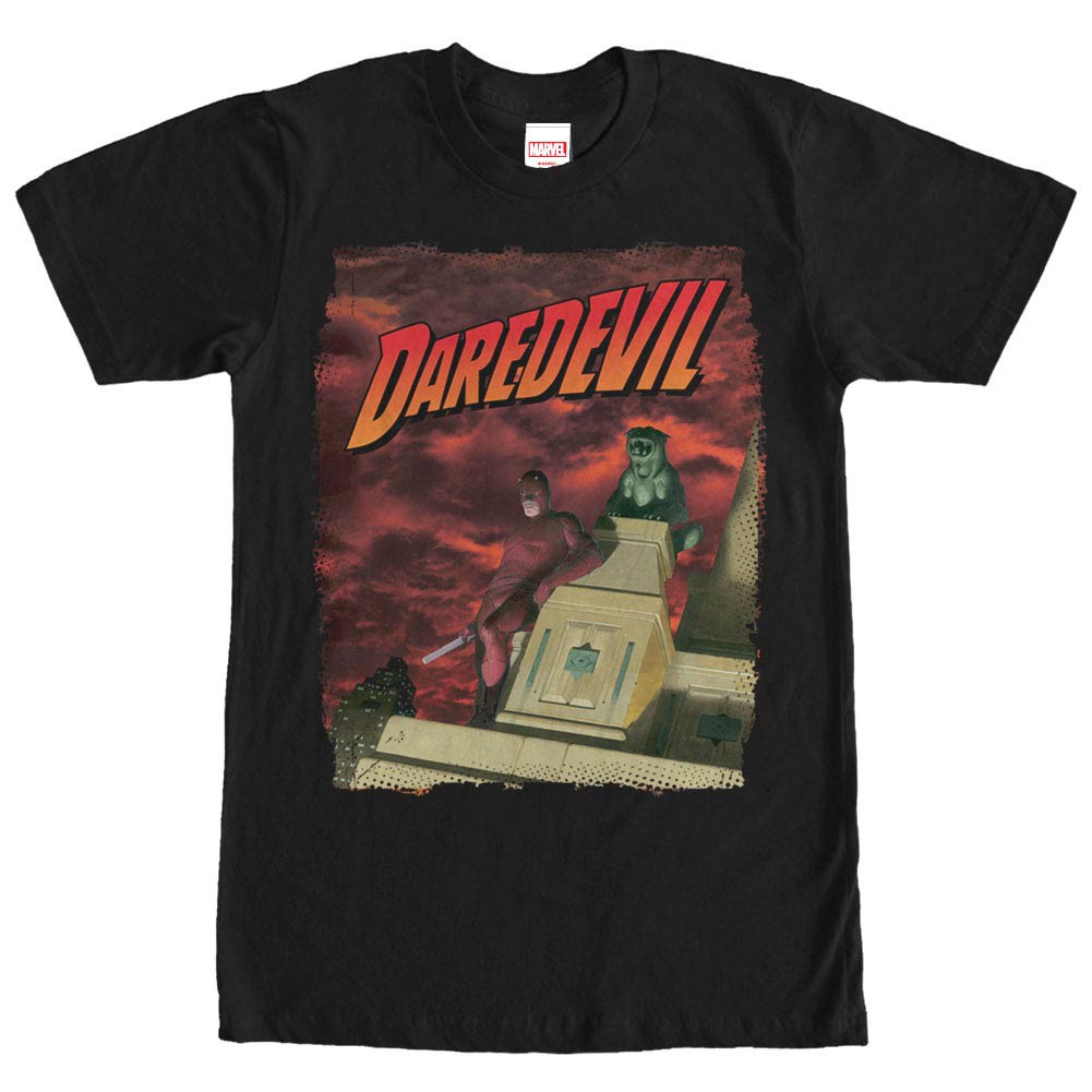 Daredevil Skyscraper Black Mens T-Shirt, Black