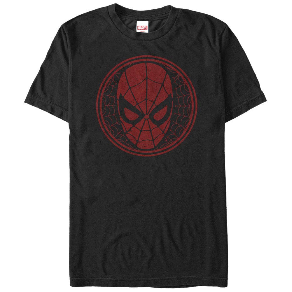 Spiderman SpiderWeb Icon Black Mens T-Shirt
