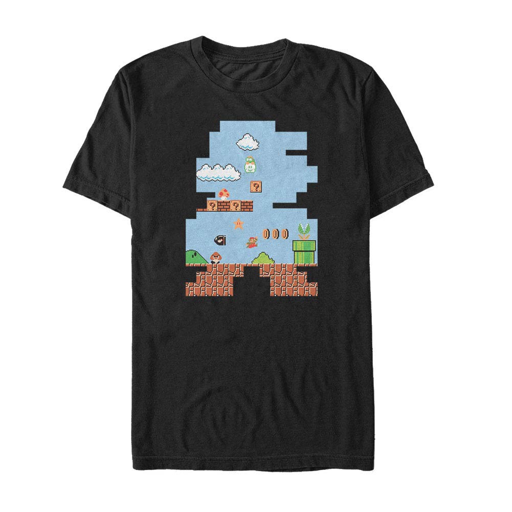 Nintendo Shape Up Black T-Shirt, Black