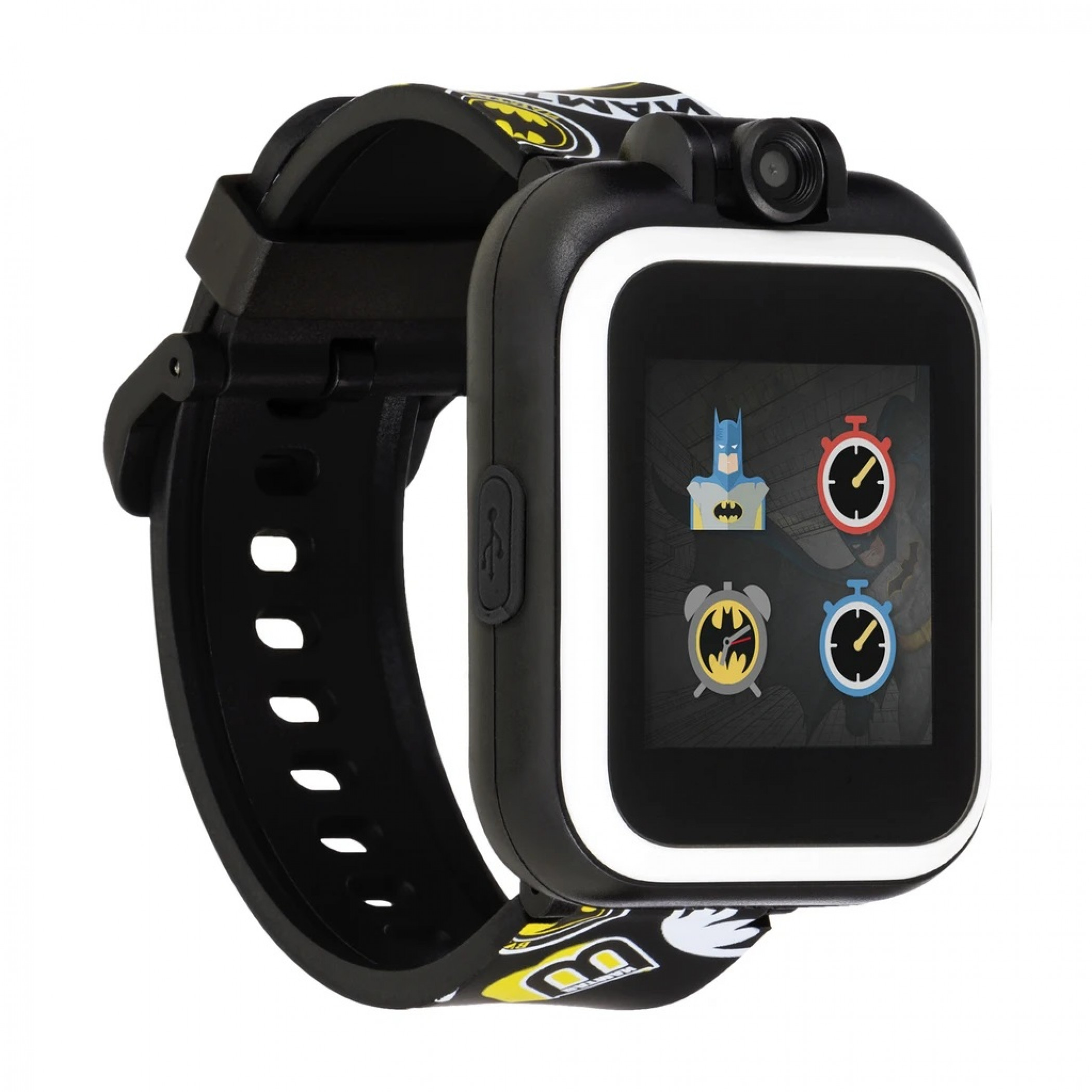Batman Classics Symbol All Over Kids Smart Watch by Playzoom, Black