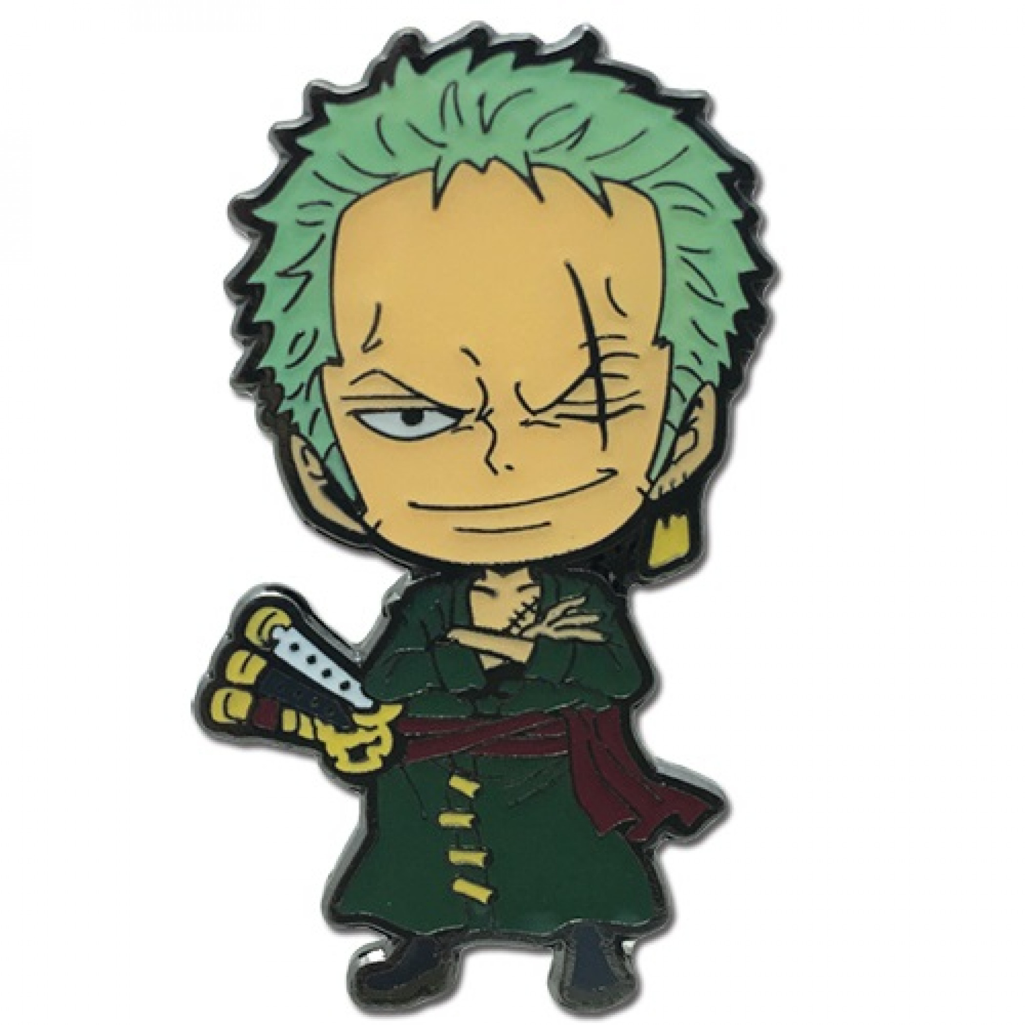 One Piece Roronoa Zoro Enamel Pin, Green