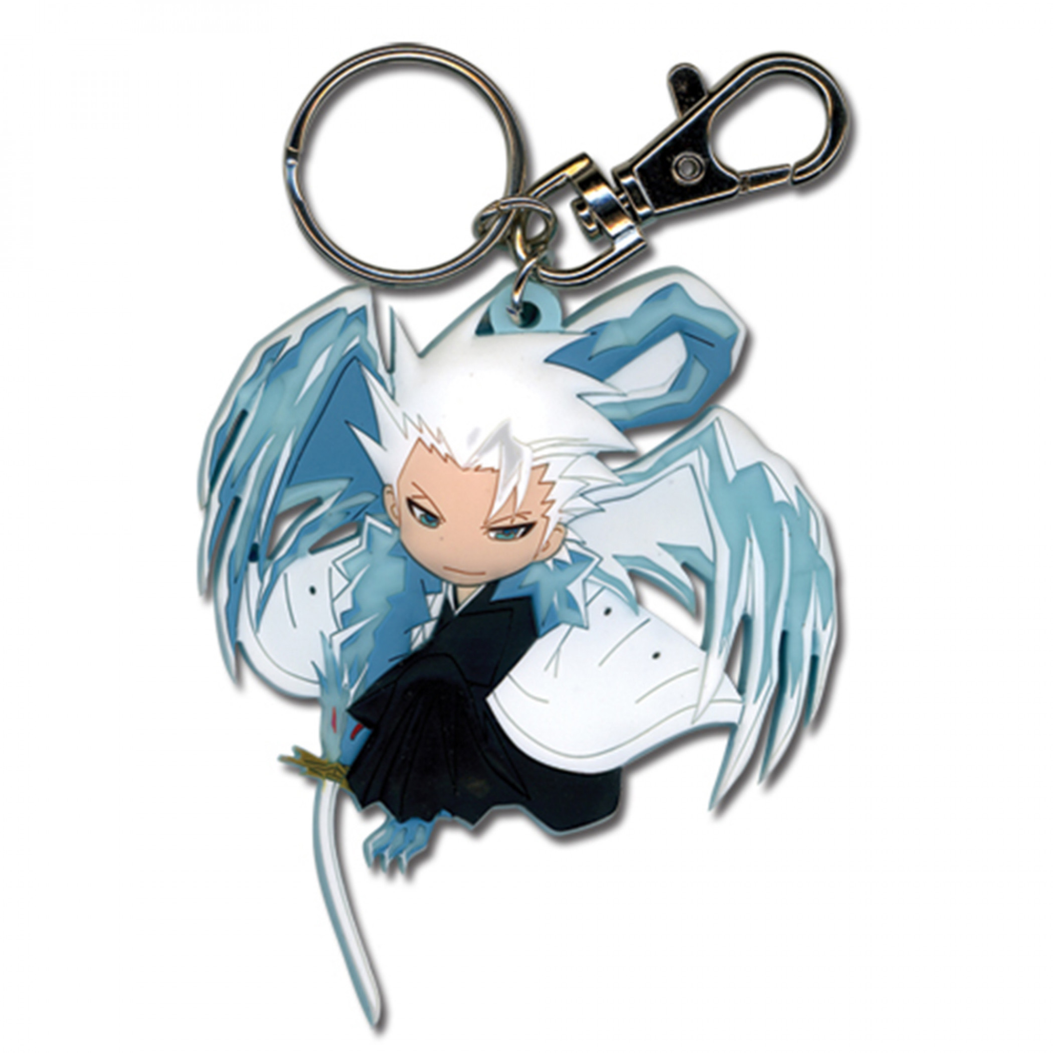 Bleach Hitsugaya Toshiro Chibi Bankai Daiguren Hyōrinmaru PVC Keychain, Black