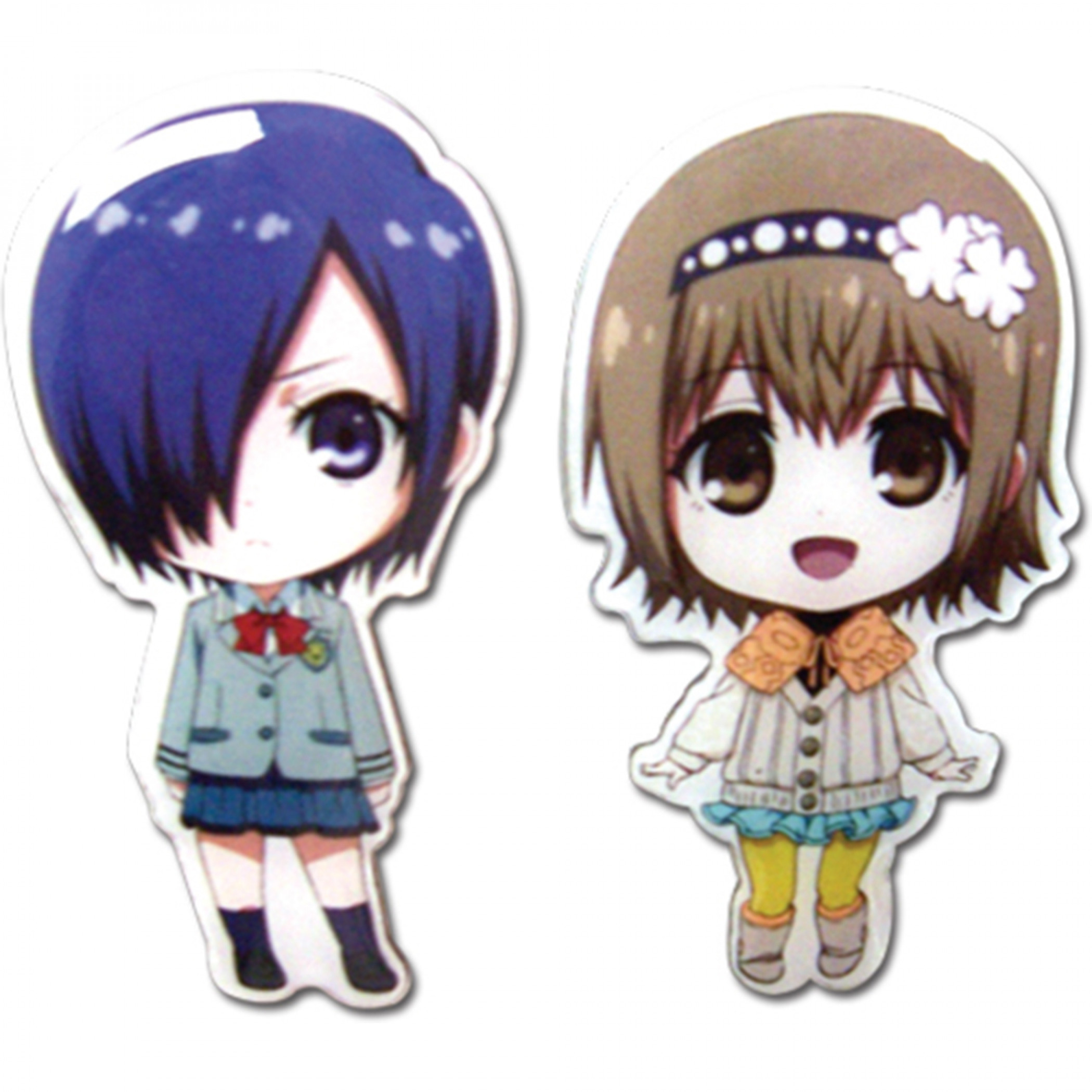 Tokyo Ghoul Toka & Hinami Chibi Character Enamel Pins 2-Pack, Multi-Color