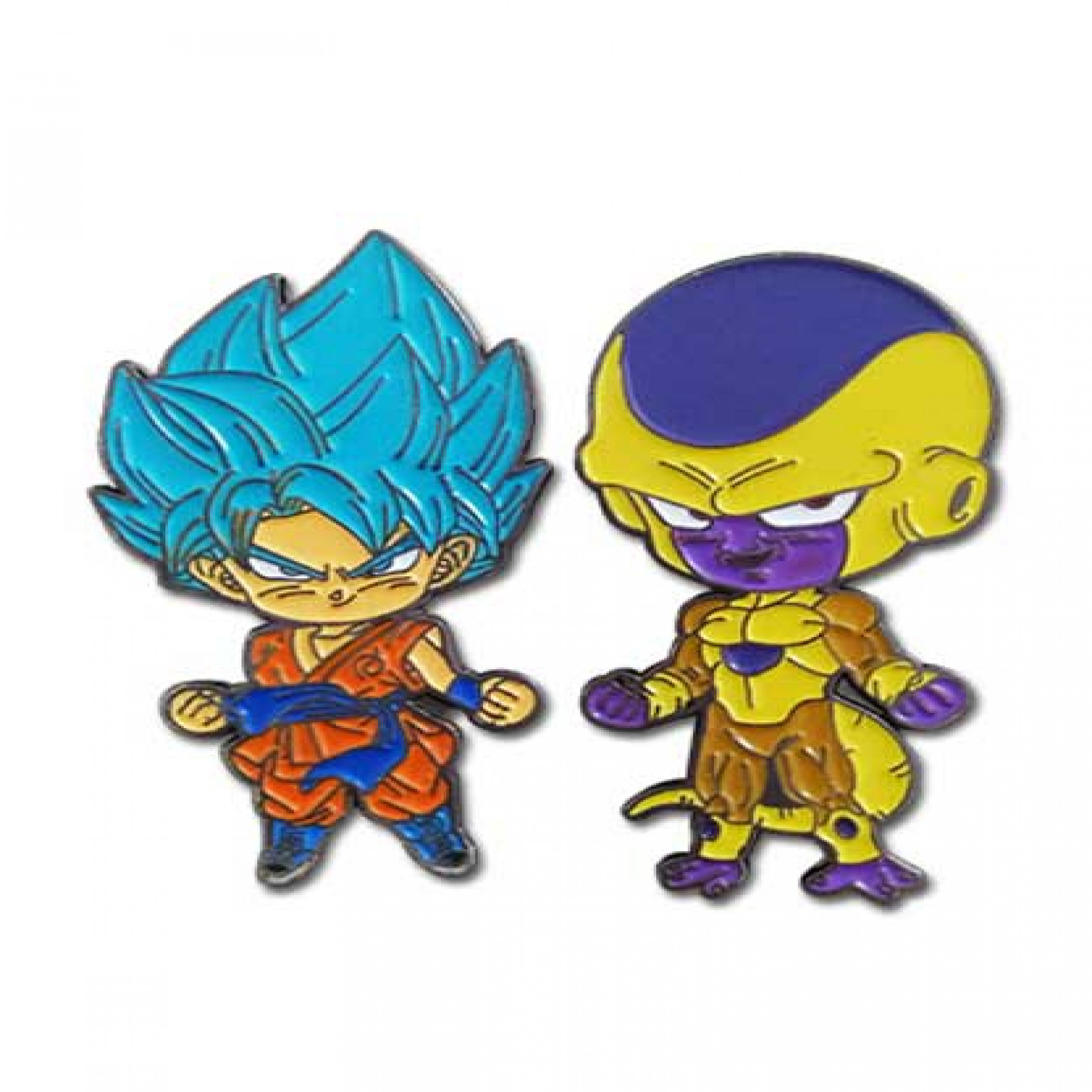 Dragon Ball Super Super Saiyan Goku & Golden Frieza Enamel Pin 2-Pack, Multi-Color