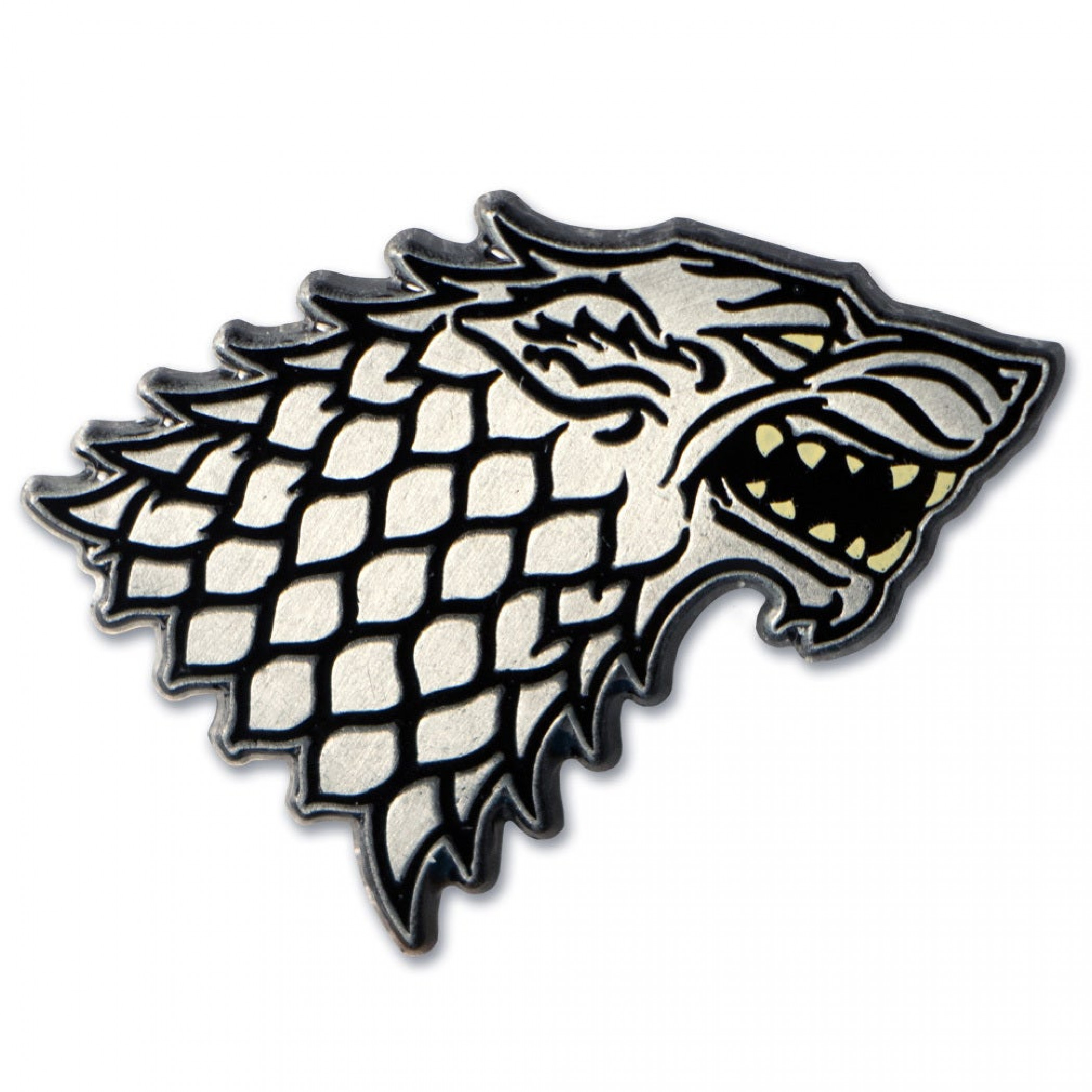 Game of Thrones House Stark Enamel Pin, Silver