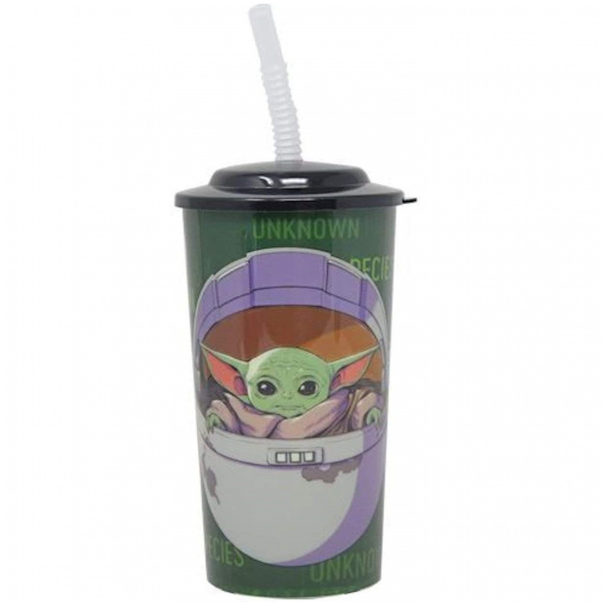 Star Wars The Mandalorian The Child Grogu 16oz Sports Tumbler w/ Straw, Green