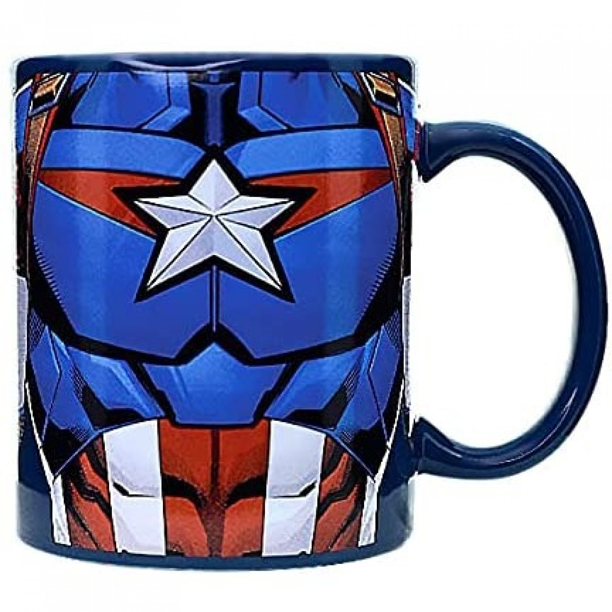 Marvel Captain America Character and Symbol 11oz Ceramic Mug, Multi-Color