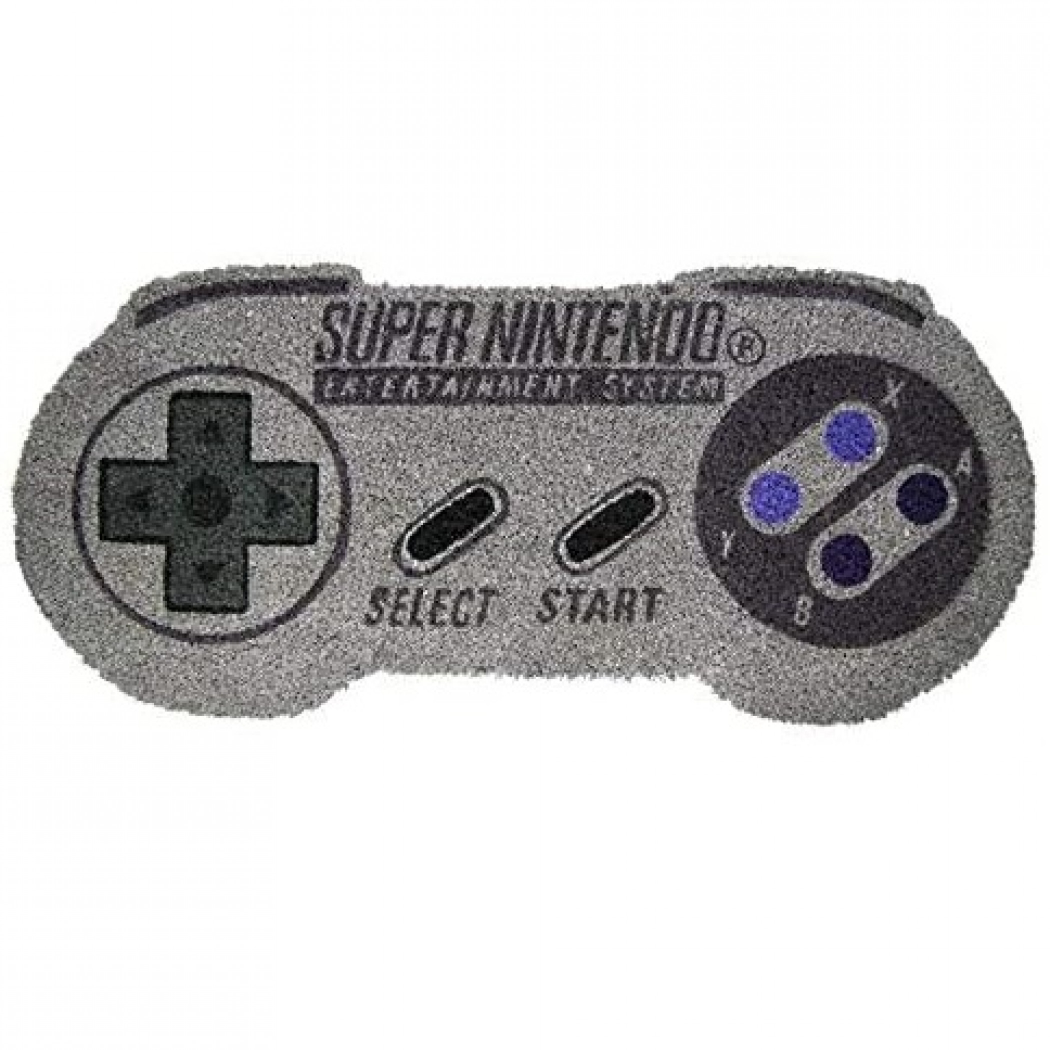 Nintendo SNES Controller Shaped 17'x 29' Doormat with Non-Skid Back, Grey