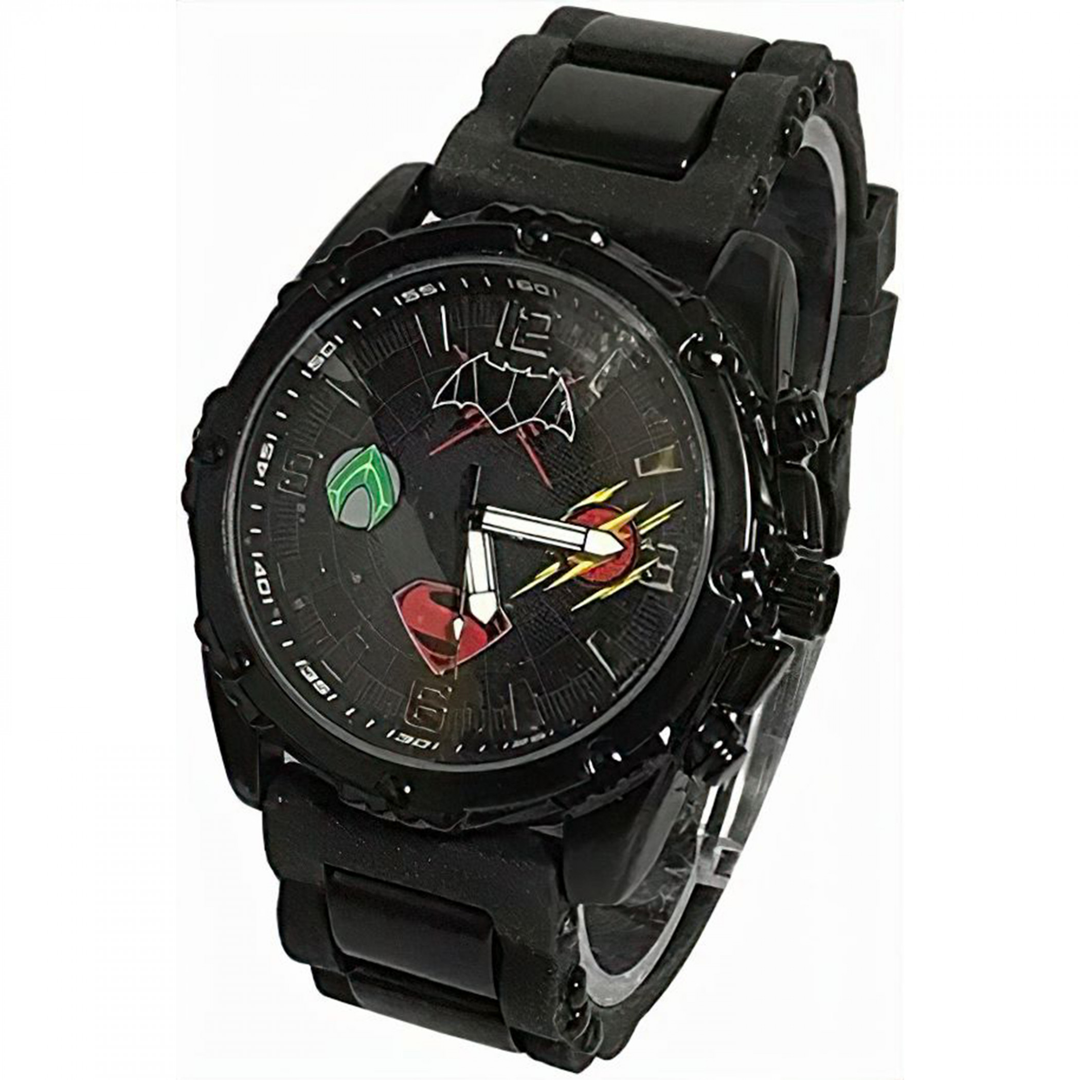 DC Justice League Logos Analog Watch, Black
