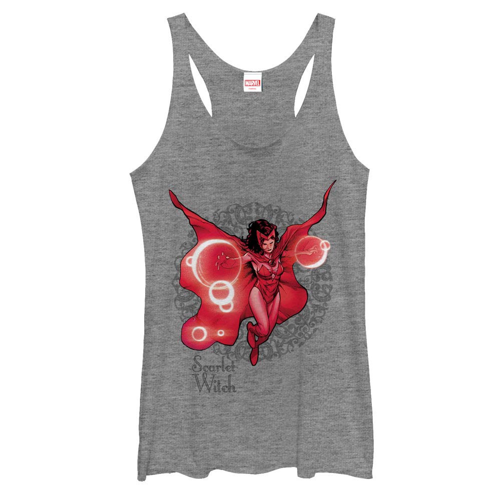 Marvel Teams The Witch Gray Juniors Racerback Tank Top, Grey