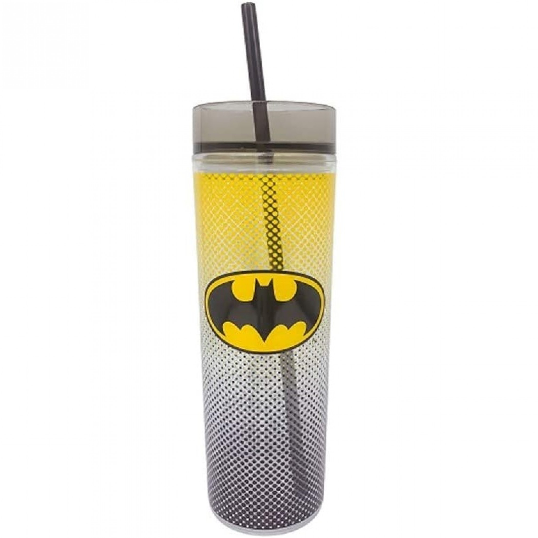 Batman Symbol Symbol Travel Mug with Straw, Black
