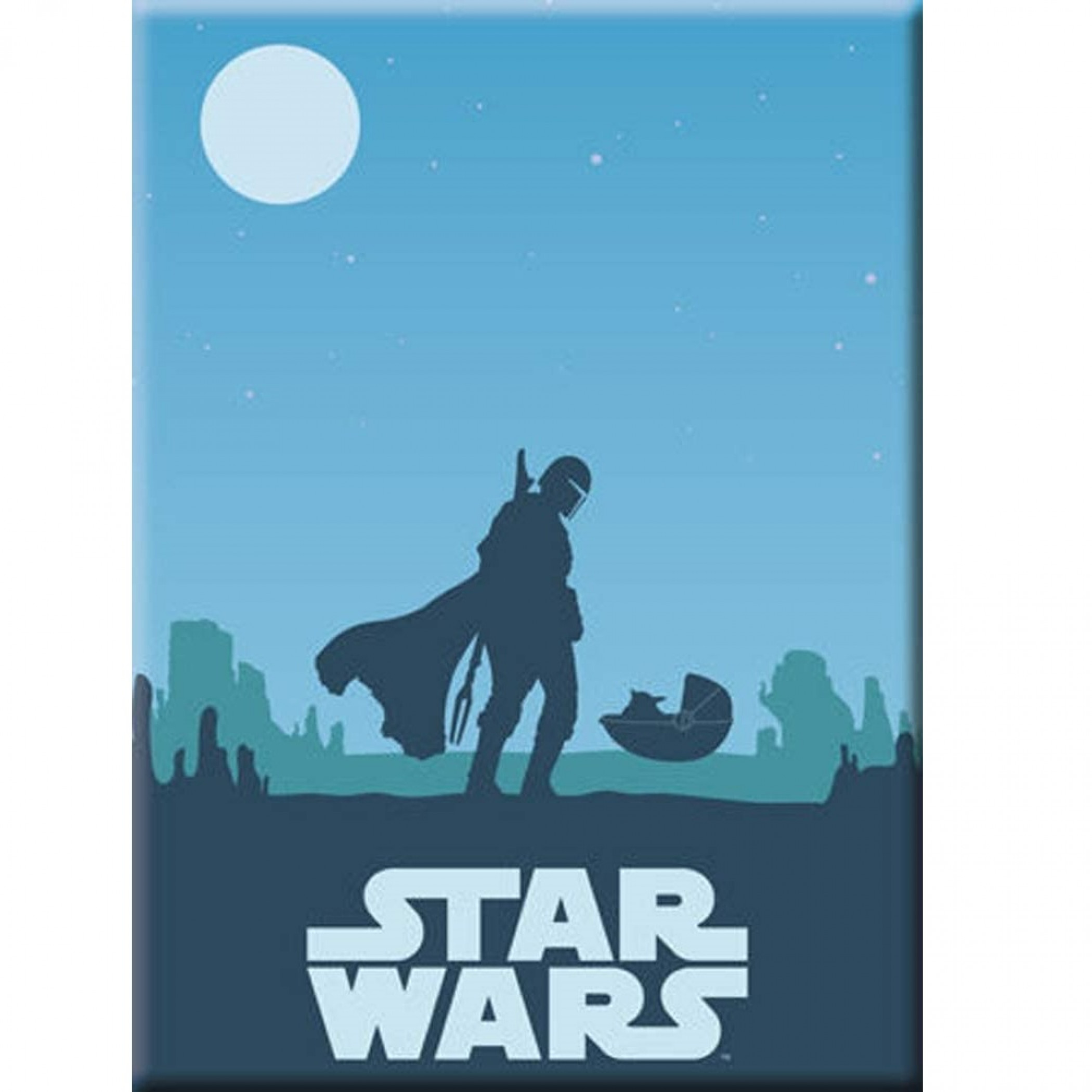 Star Wars The Mandalorian Blue Sunset Magnet, Blue