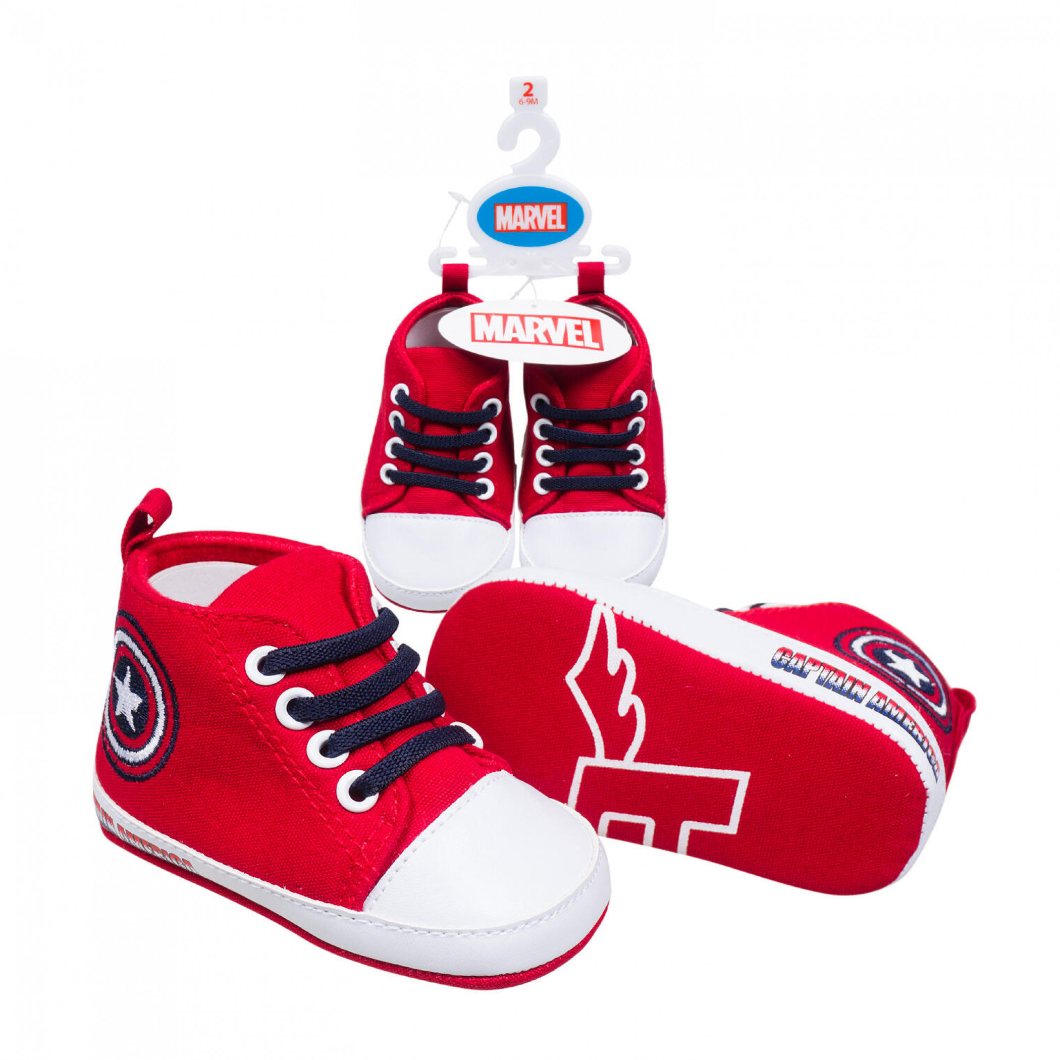 Captain America Symbols Baby Shoes, Red