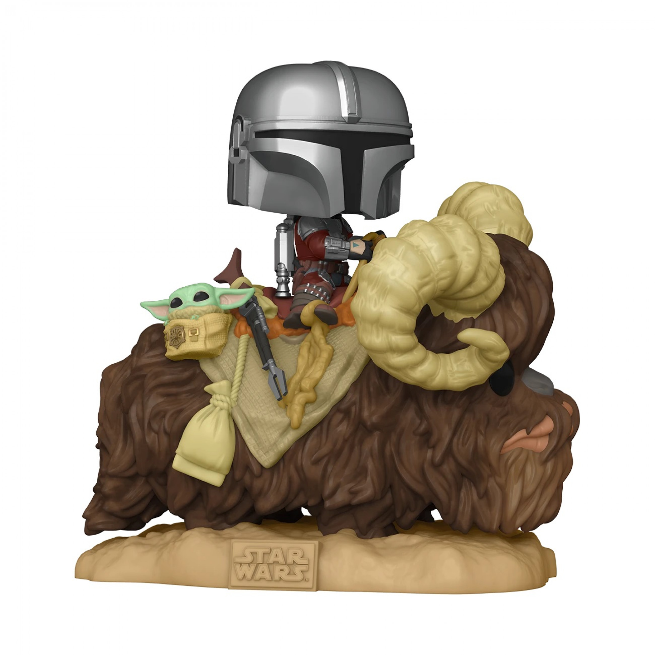 Star Wars The Mandalorian on Bantha w/Child Deluxe Funko Pop!, Silver