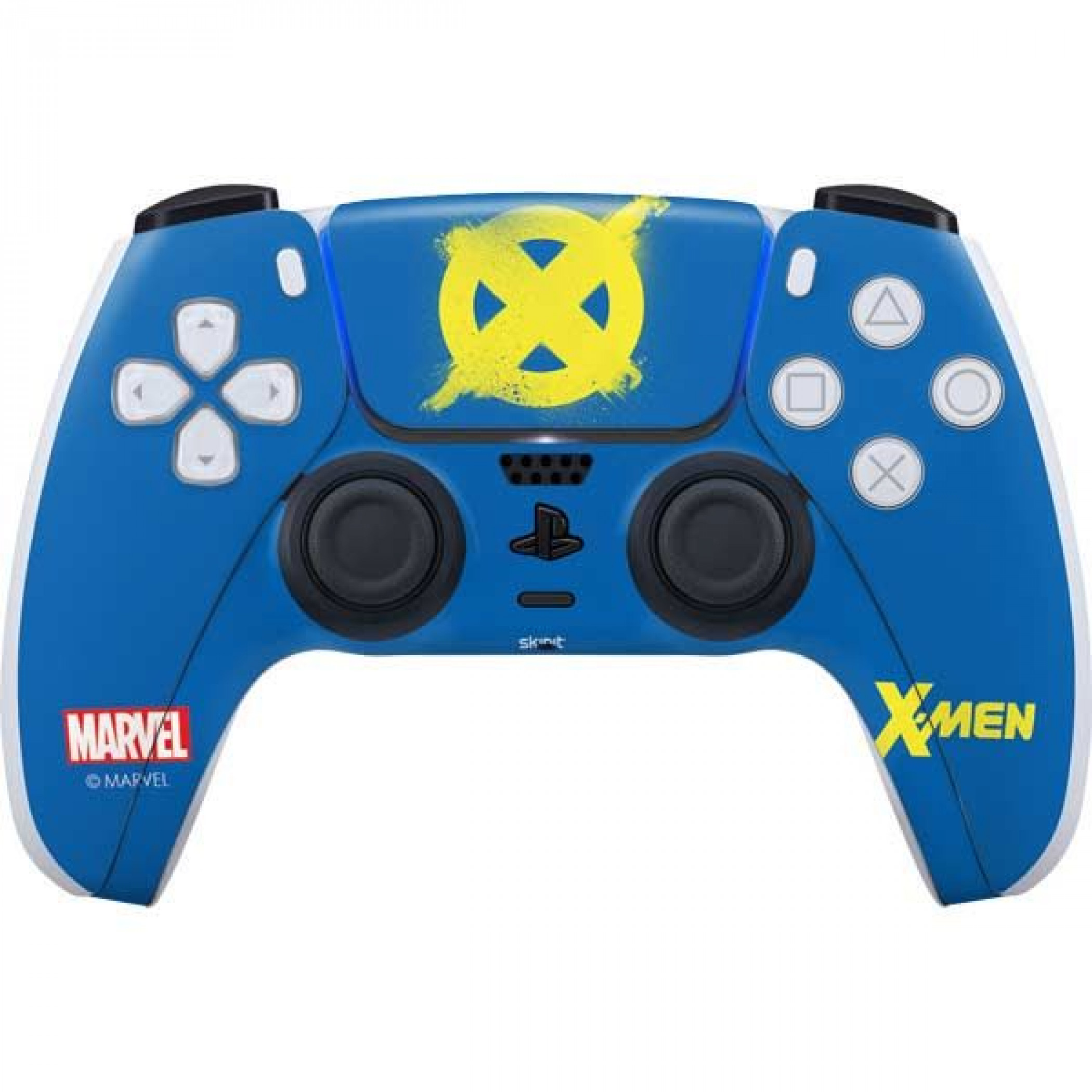 X-Men Yellow Logo PS5 Controller Skin, Blue