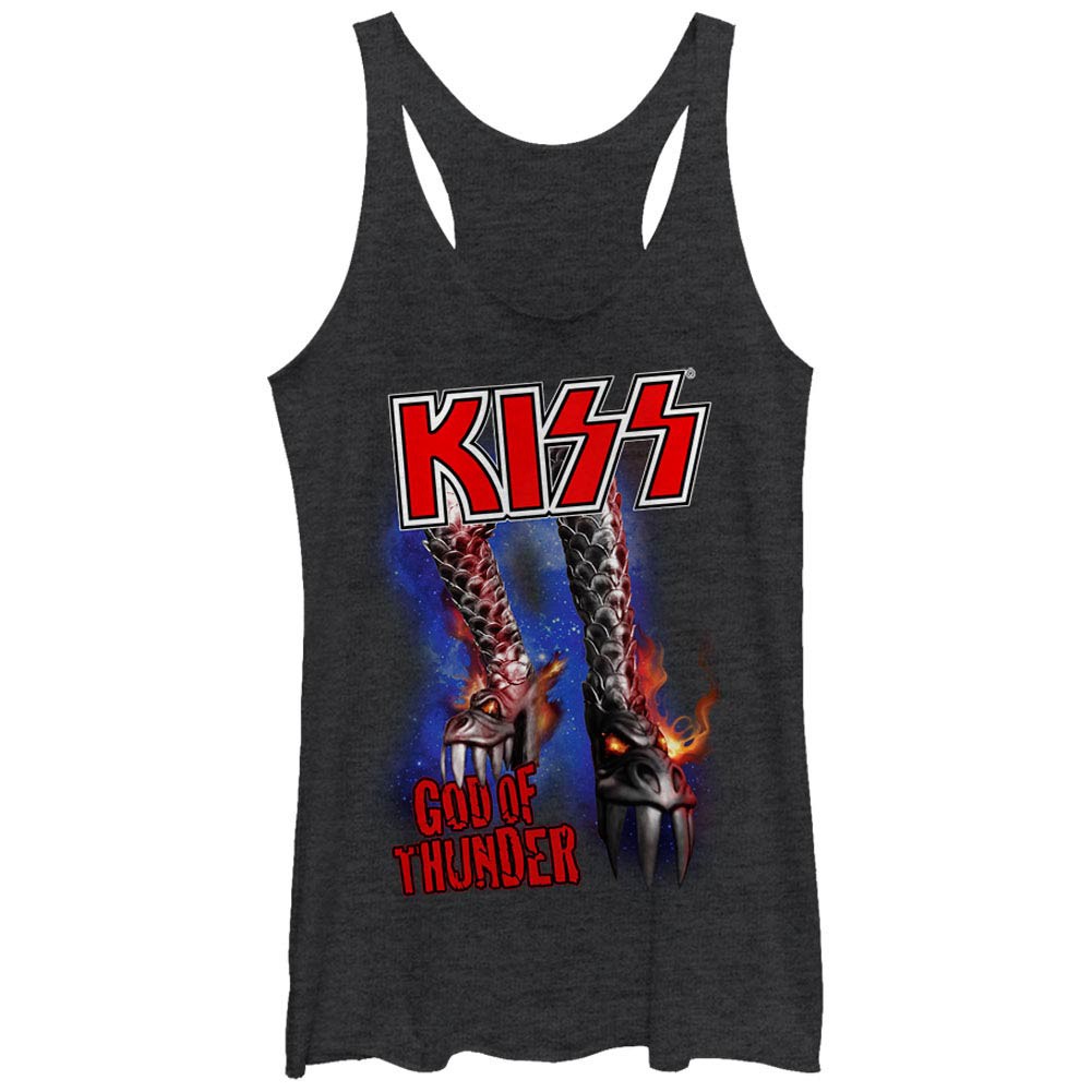 KISS Boot Of Thunder Black Juniors Racerback Tank Top