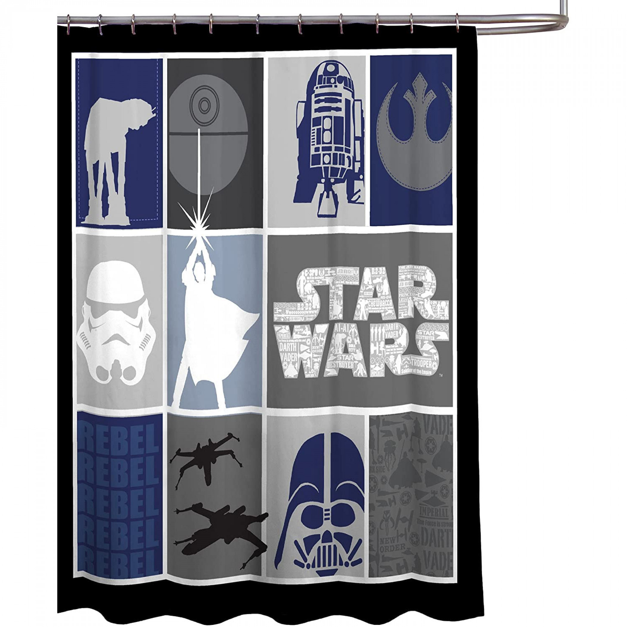 Star Wars Classic Collage Shower Curtain, Multi-Color