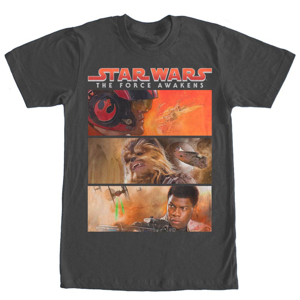 Star Wars Episode 7 Three Way Gray T-Shirt, Grey