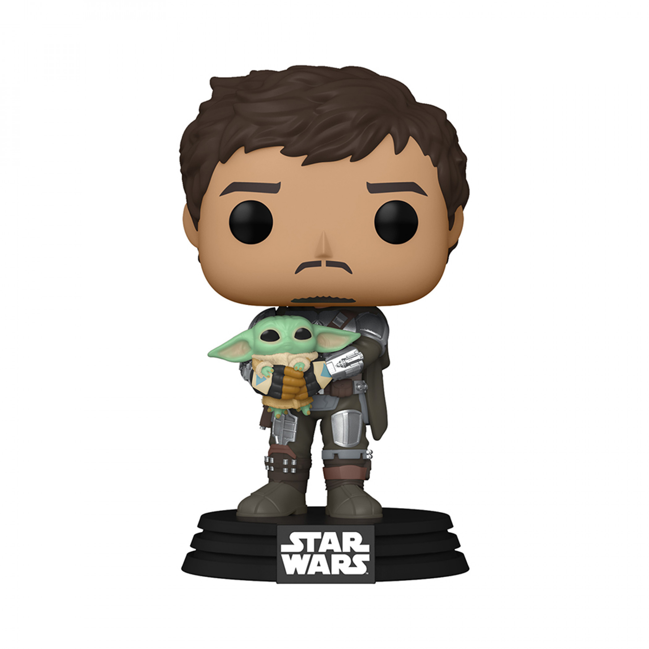 Star Wars The Mandalorian Holding Child Grogu Funko Pop! Vinyl Figure, Multi-Color