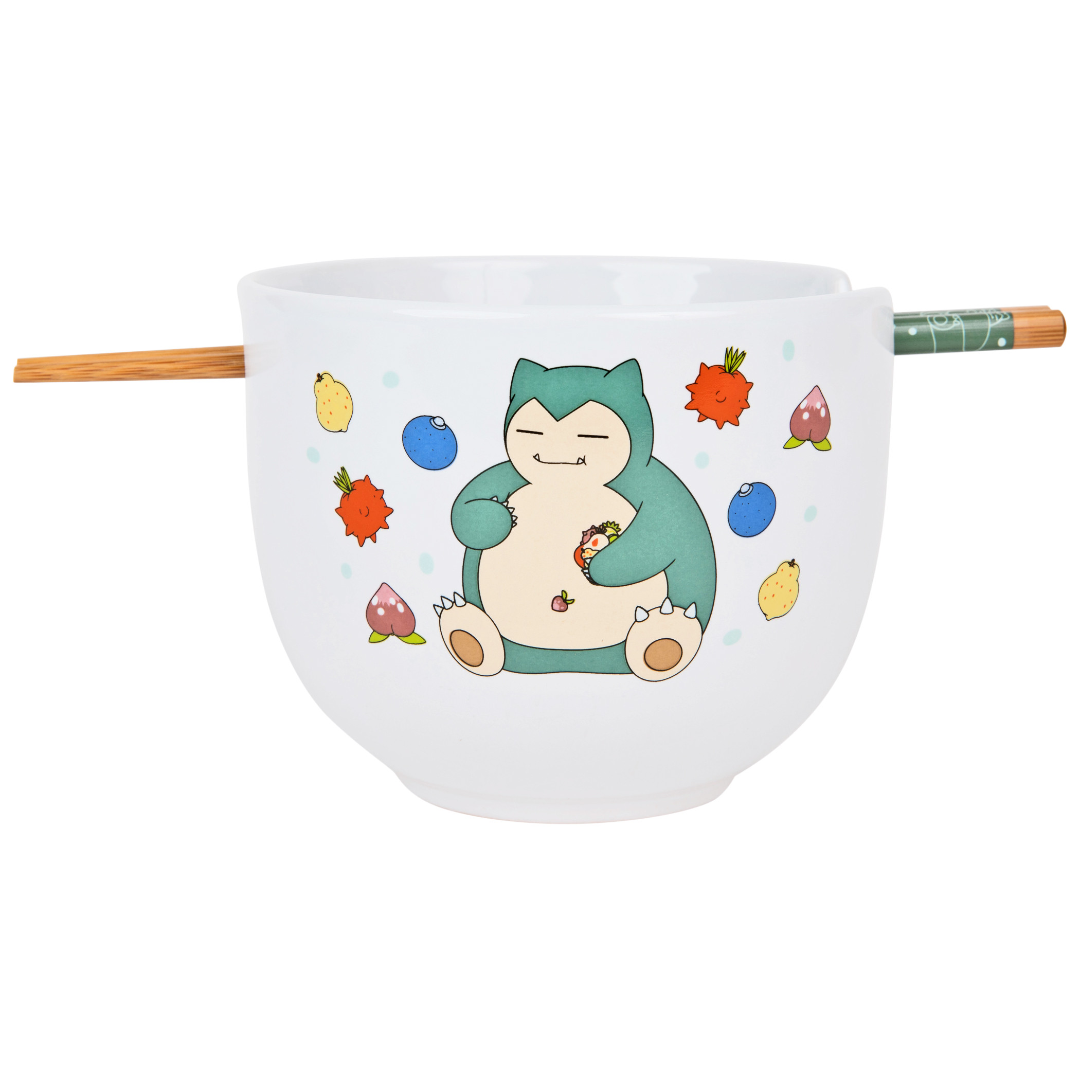 Pokémon Snorlax Relaxin Ceramic Ramen Bowl w/ Chopsticks, White