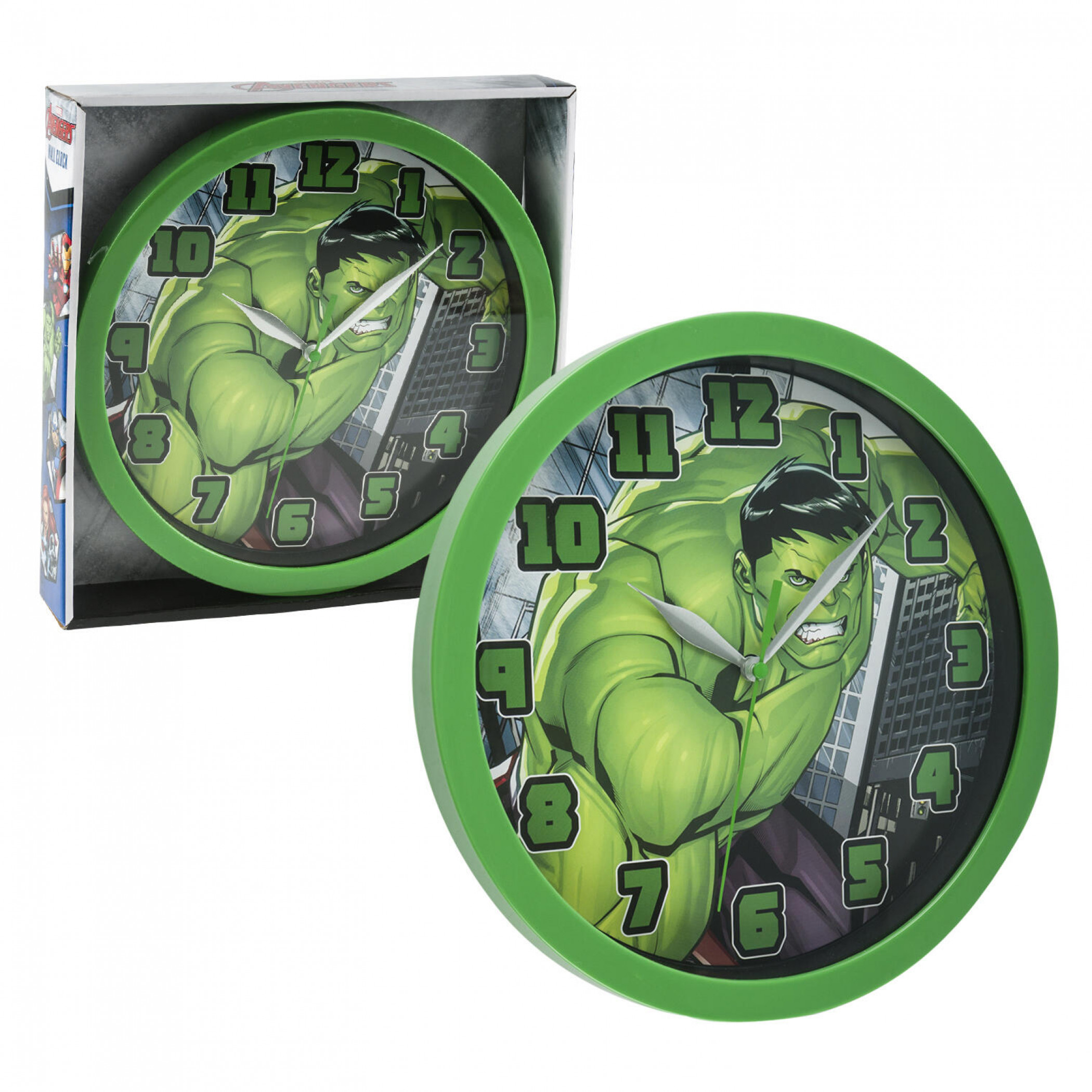 Marvel Comics The Incredible Hulk Character 9 3/4' Wall Clock, Green
