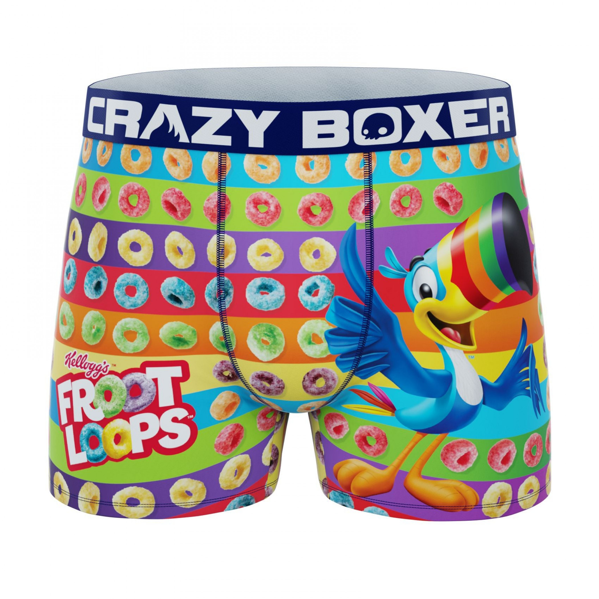 Froot Loops Colorful Toucan Sam Men's Crazy Boxer Briefs Shorts Multi-Color