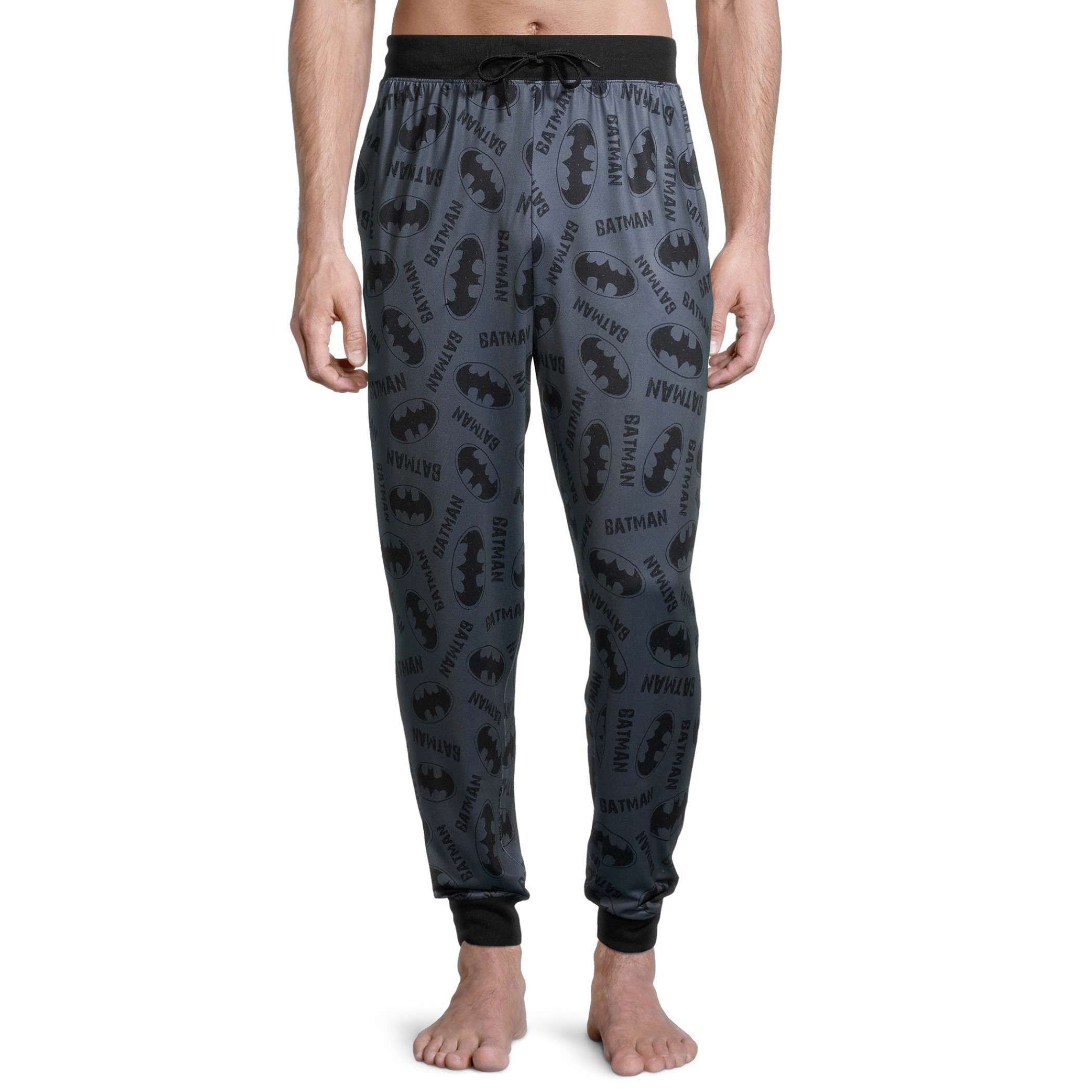 Batman Symbol And Text All Over Print Joggers, Grey